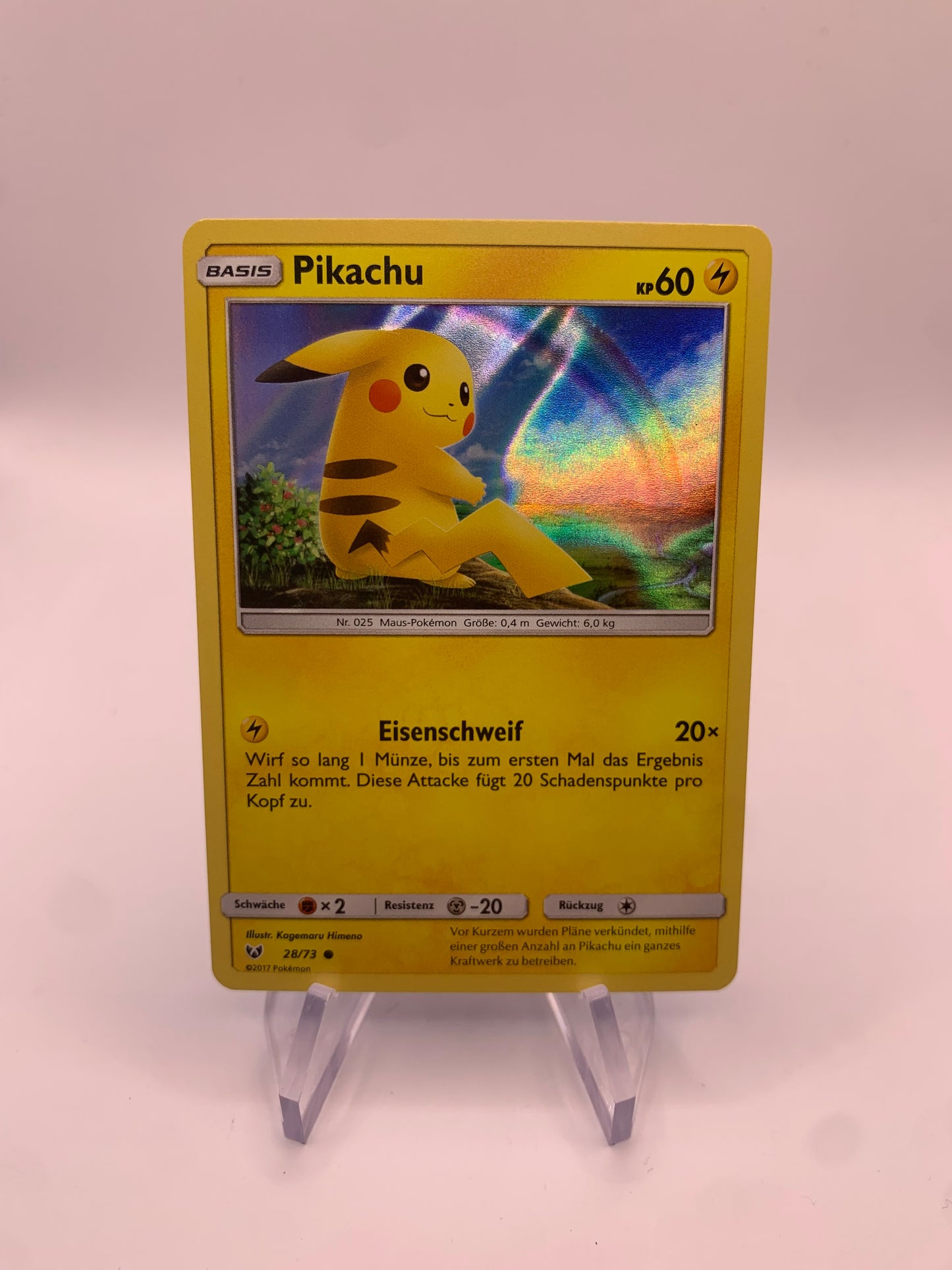 Pokemon Karte Holo Pikachu 28/73 Deutsch