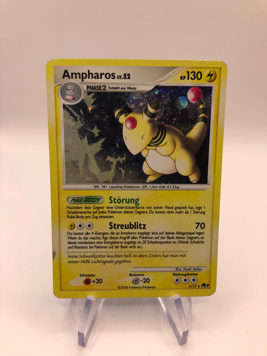 Pokemon Karte Holo Ampharos 1/17 Deutsch