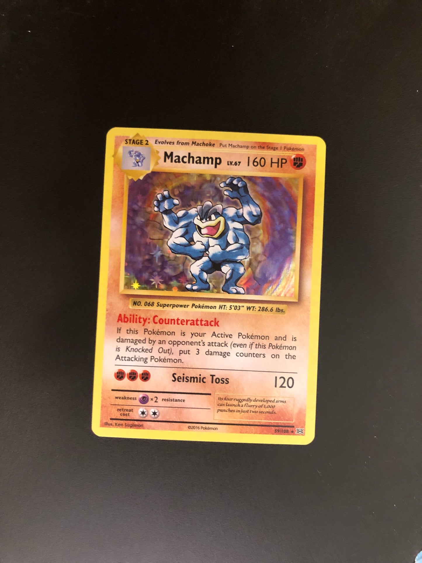 Pokemon Karte Holo Machamp 59/108 Englisch