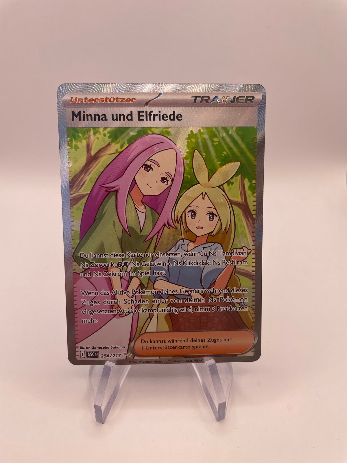 Pokemon Karte Trainer Minna und Elfriede 254/217 Deutsch
