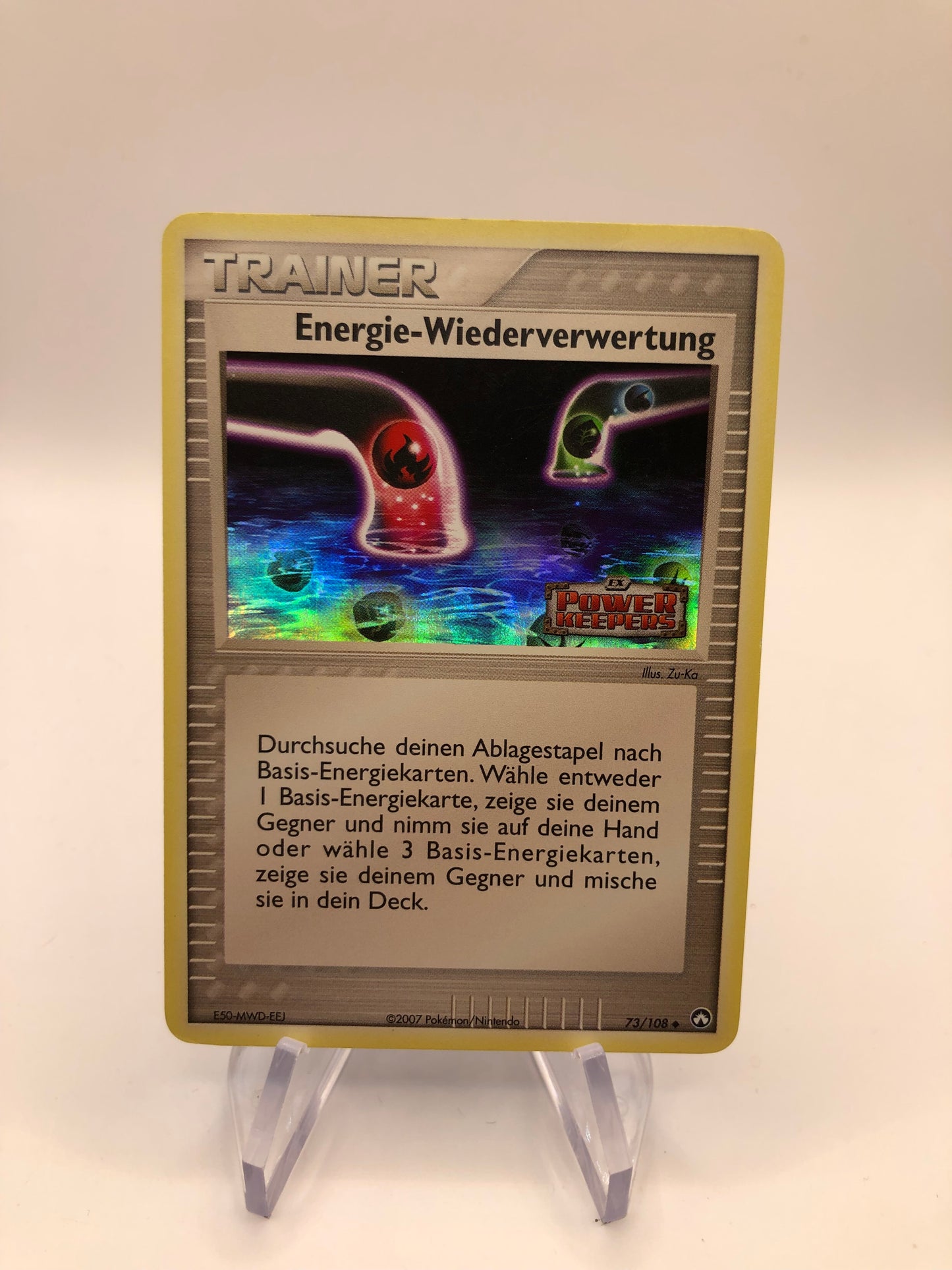 Pokemon Karte Revers Stamp Trainer Energie-Wiederverwertung 73/108 Deutsch