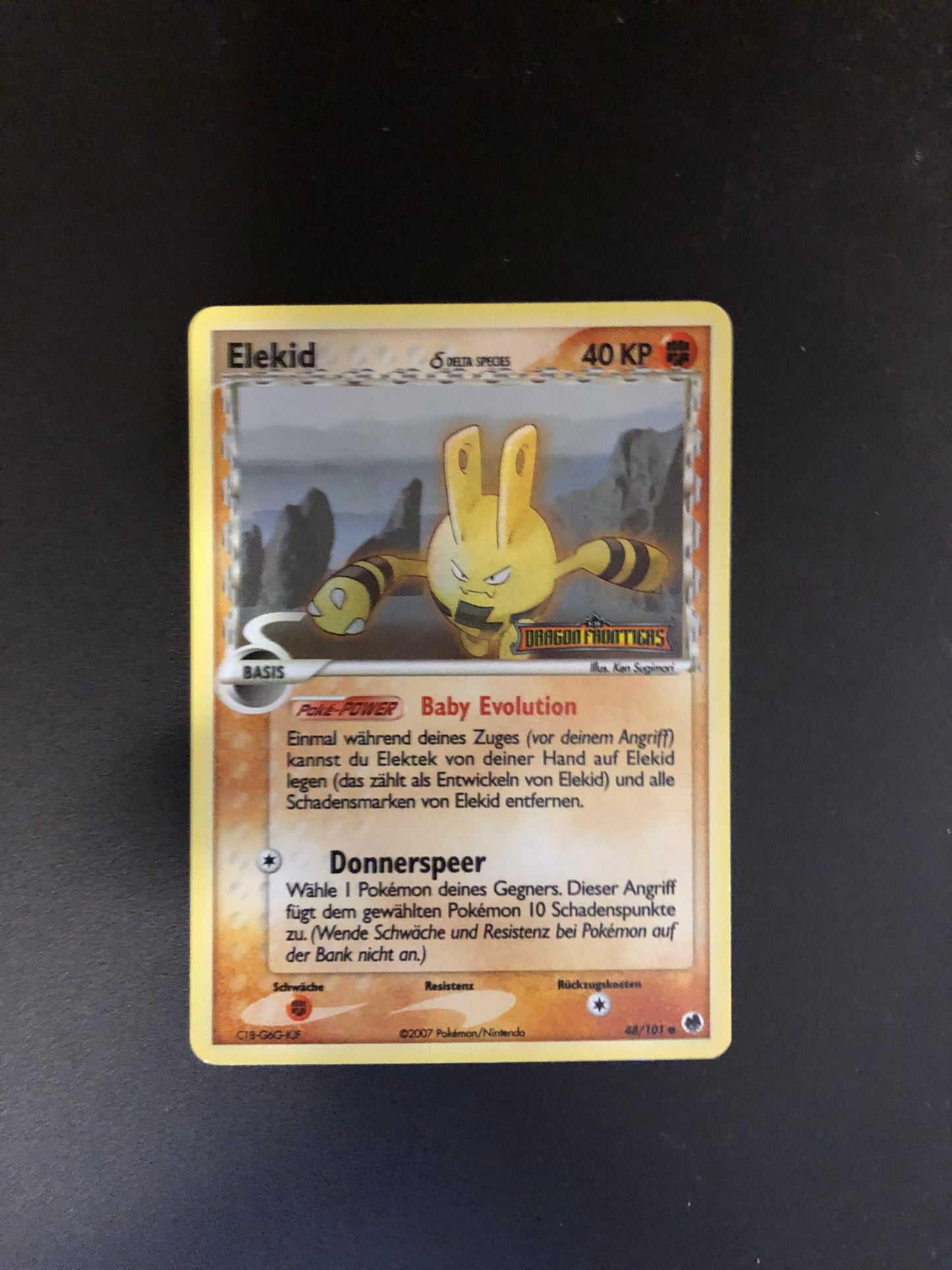 Pokemon Karte Revers Stamp Elekid 48/101 Deutsch