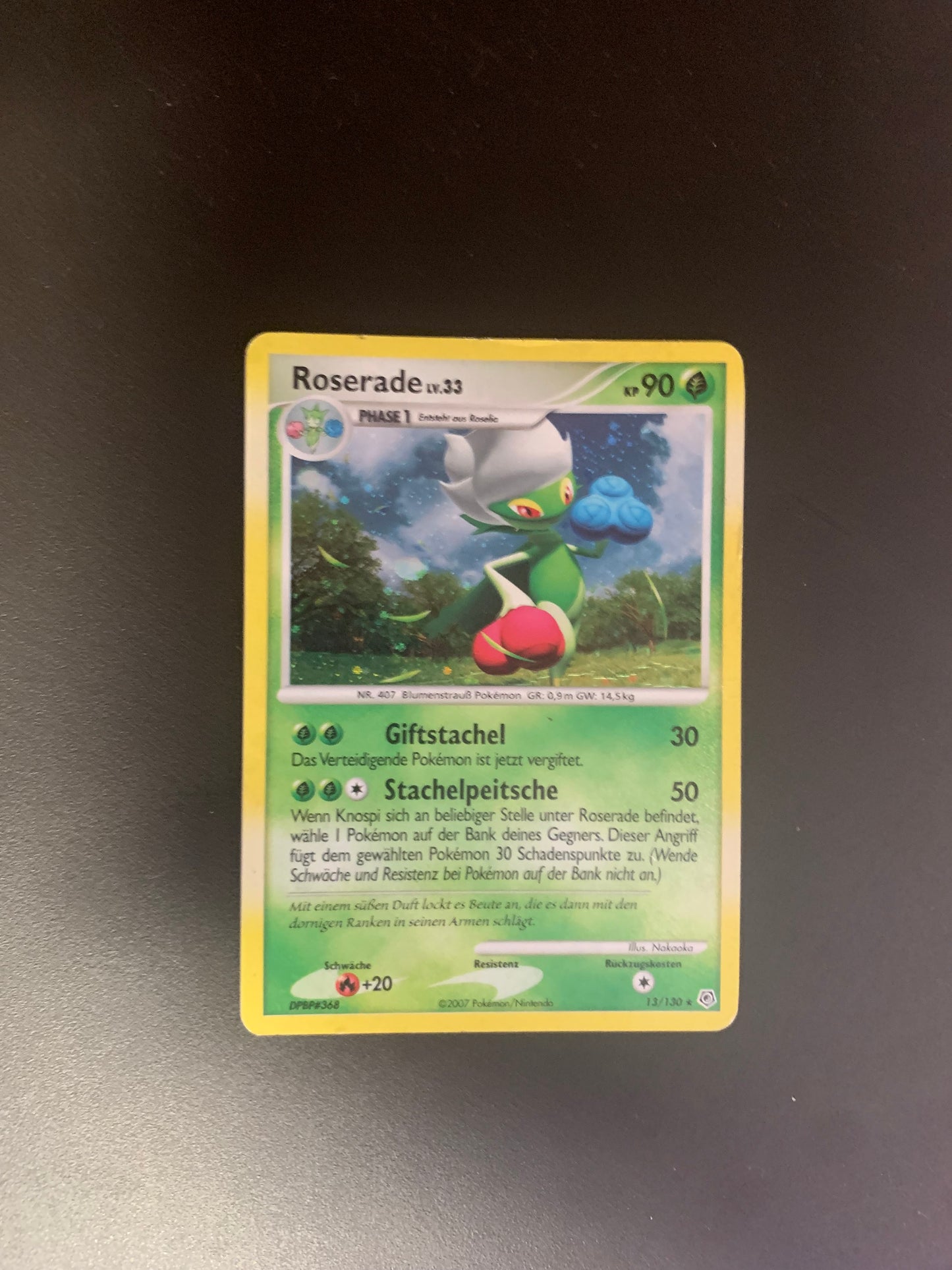 Pokemon Karte Holo Roserade 13/130 Deutsch