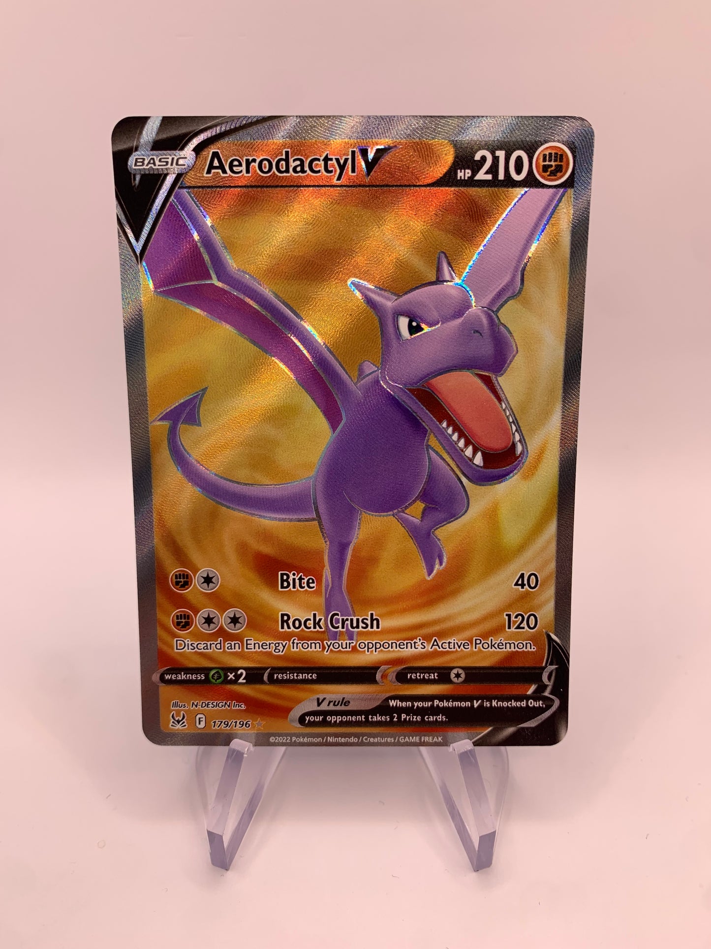 Pokemon Karte V Fullart Aerodactyl 179/196 Englisch