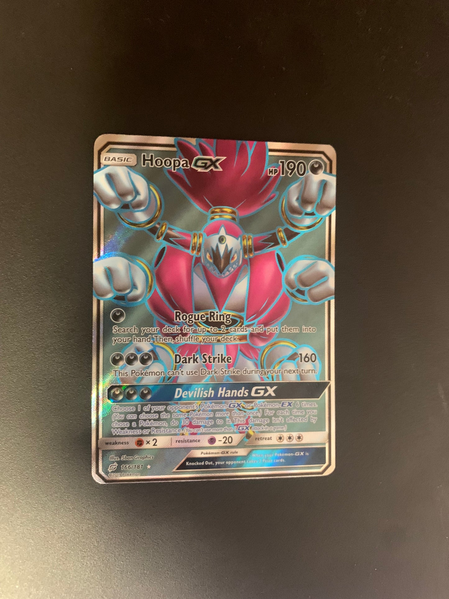 Pokemon Karte GX Fullart Hoopa 166/181 Englisch