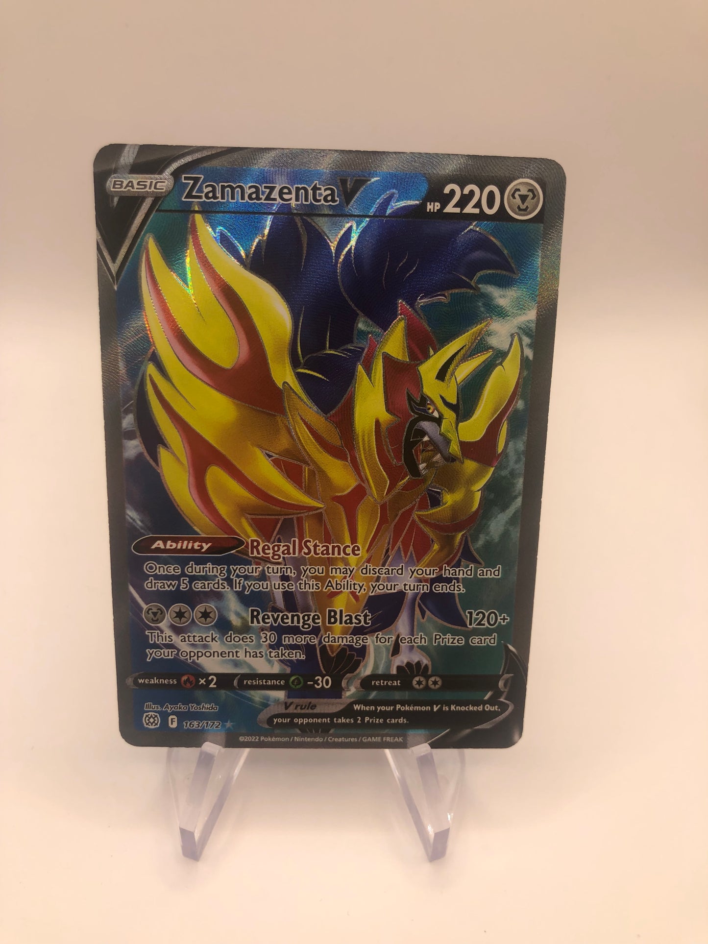 Pokemon Karte V Fullart Zamazenta 163/172 Englisch