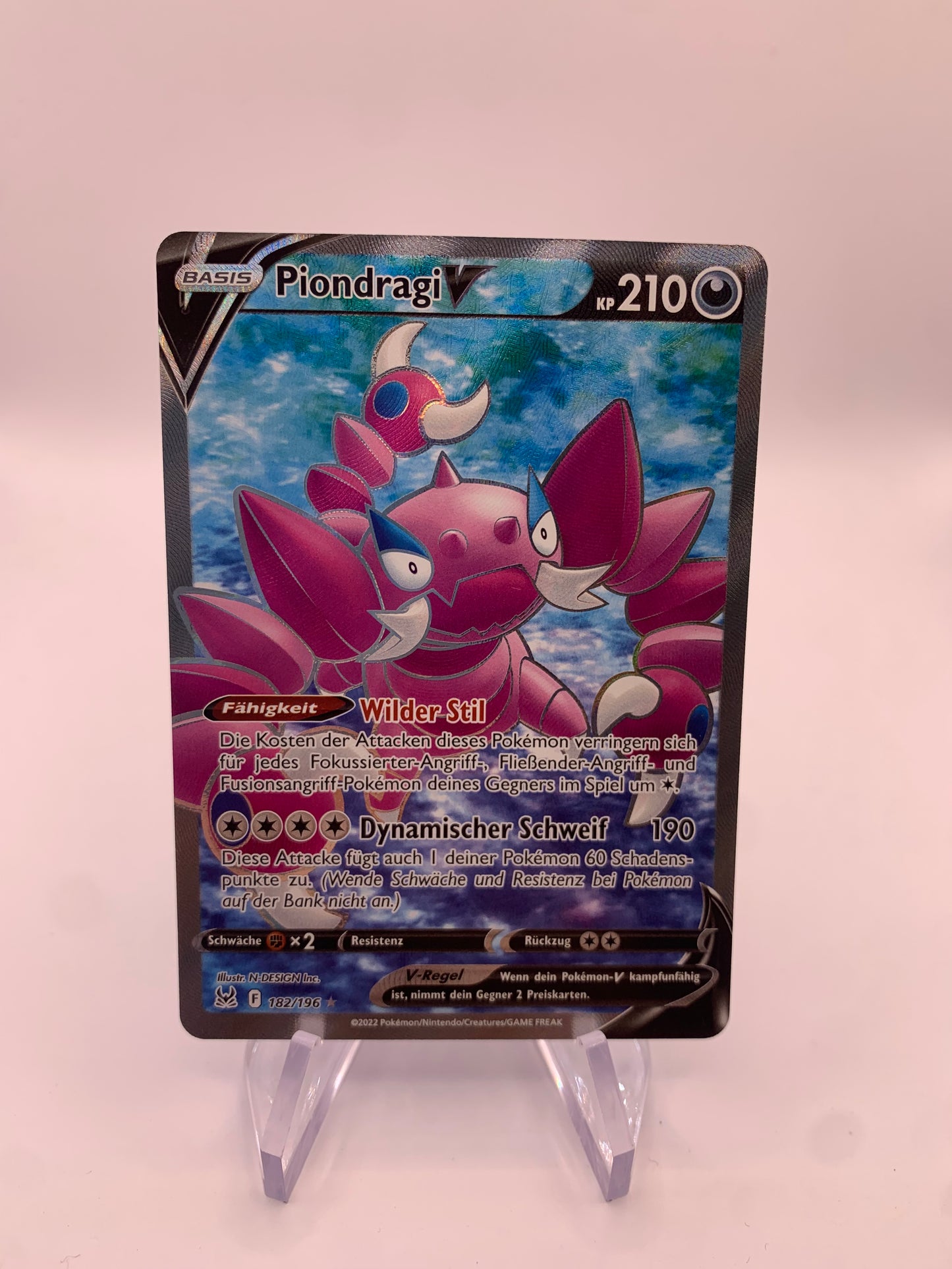 Pokemon Karte V Fullart Piondragi 182/196 Deutsch