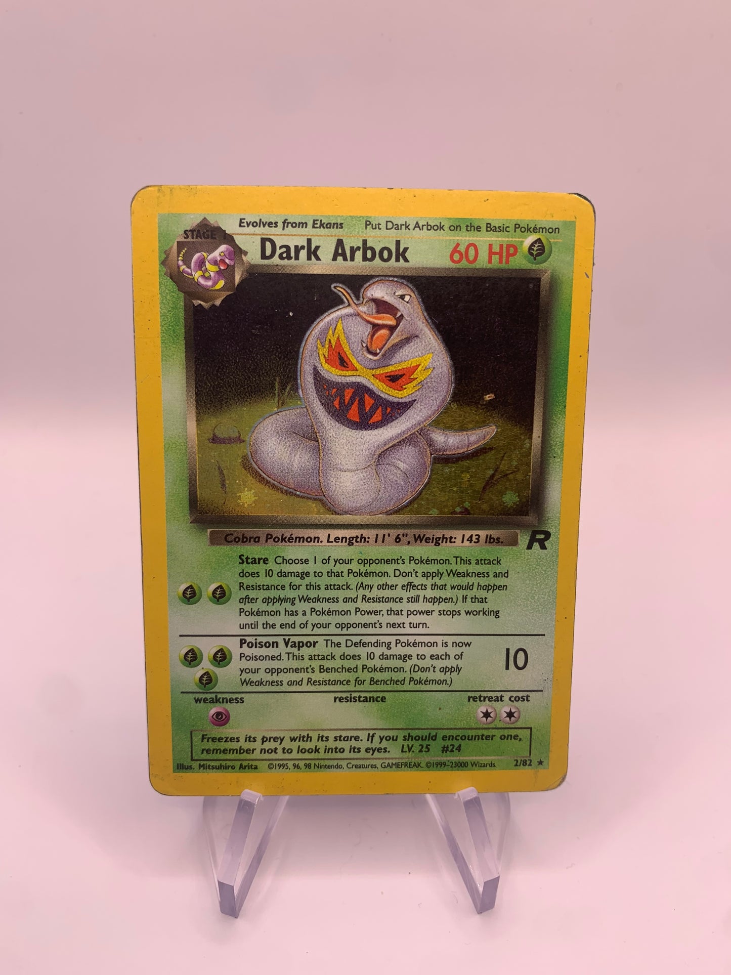 Pokemon Karte Holo Dunkles Arbok Rocket 2/82 Englisch