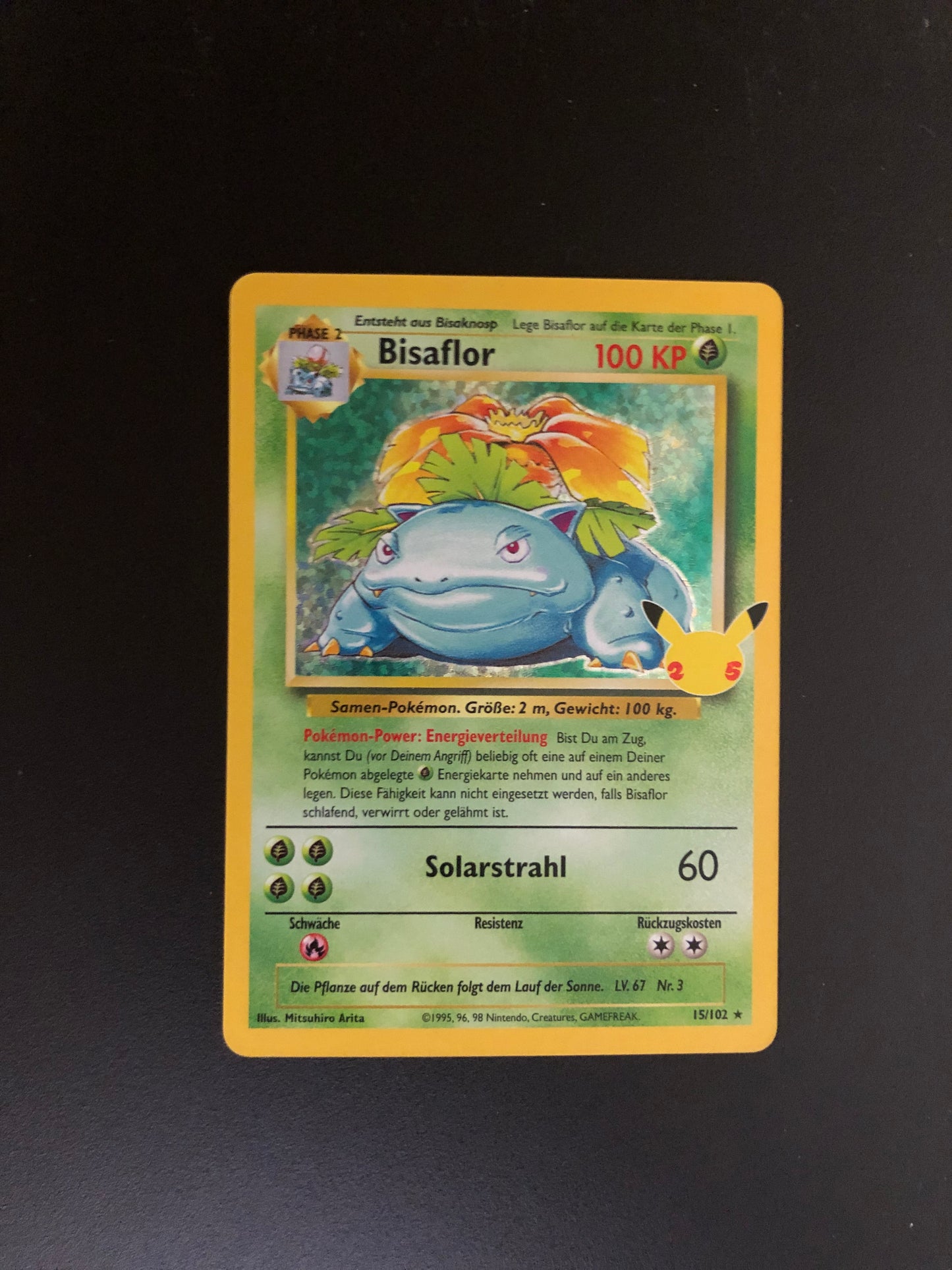 Pokemon Karte Holo Celebration Bisaflor 15/102 Deutsch