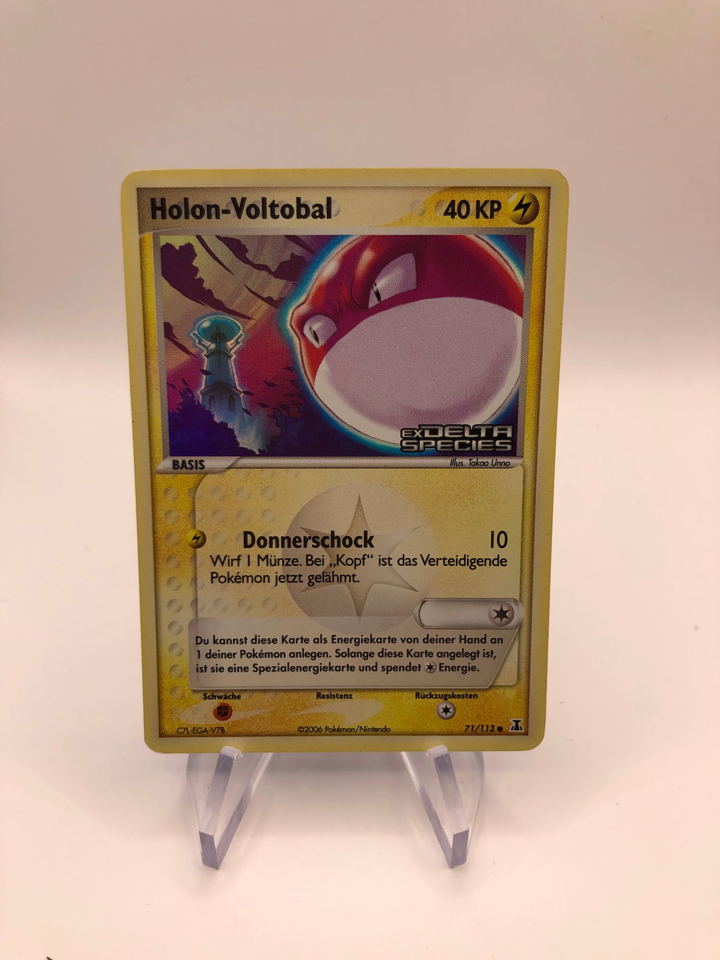 Pokemon Karte Stamp Holon-Voltobal 71/113 Deutsch