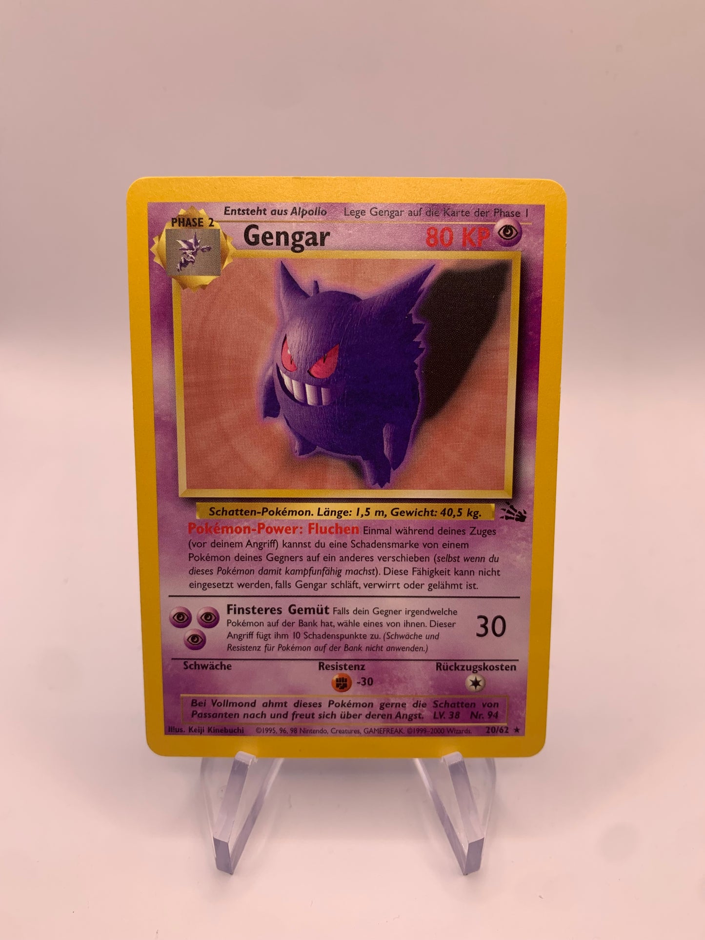 Pokemon Karte Gengar 20/62 Deutsch