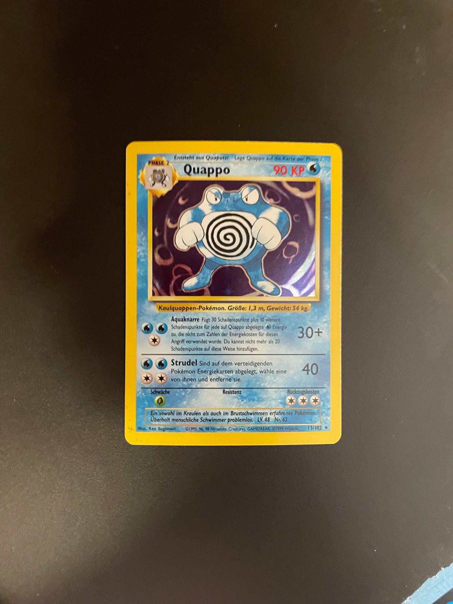 Pokemon Karte Holo Quappo 13/102Deutsch