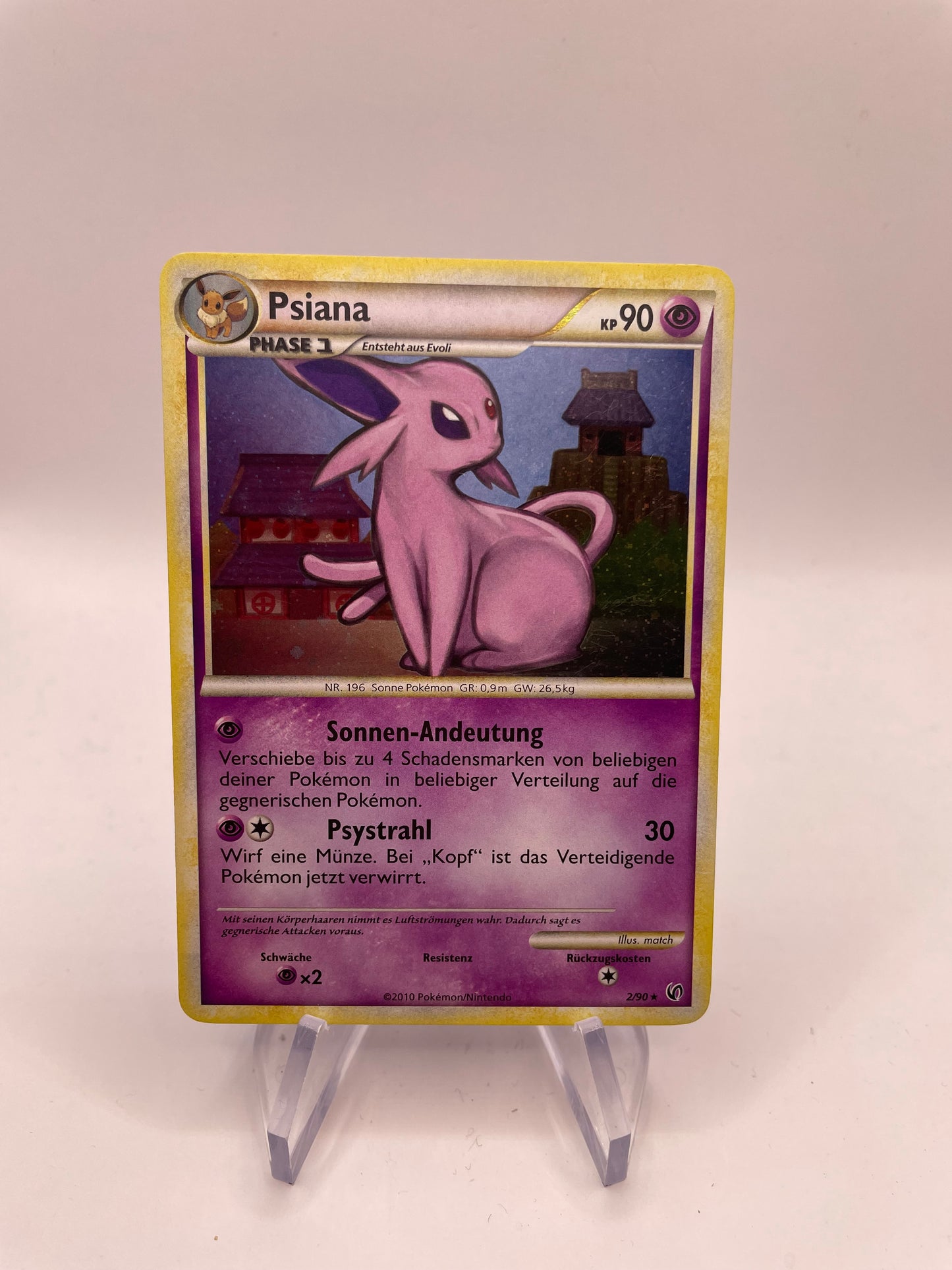 Pokemon Karte Holo Psiana 2/90 Deutsch