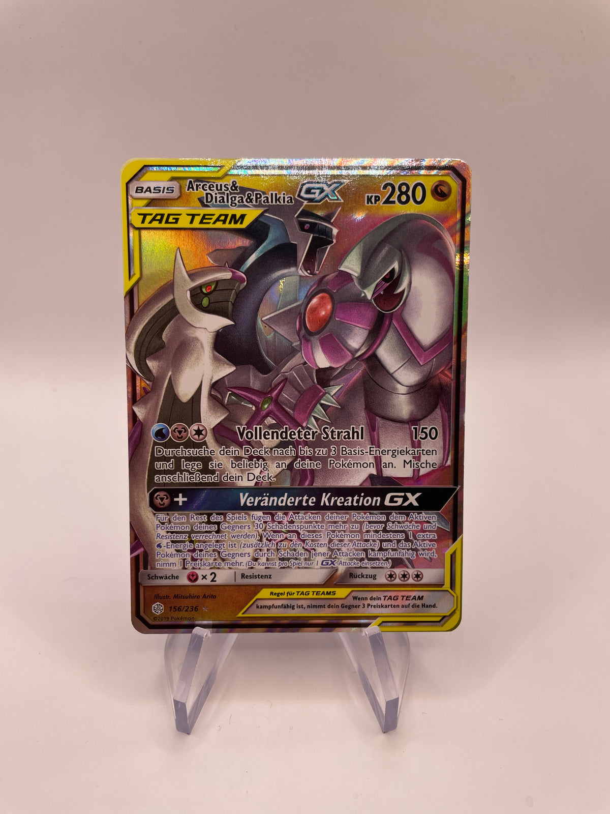 Pokemon Karte GX Tag Team Arceus&Dialga&Palkia 156/236 Deutsch