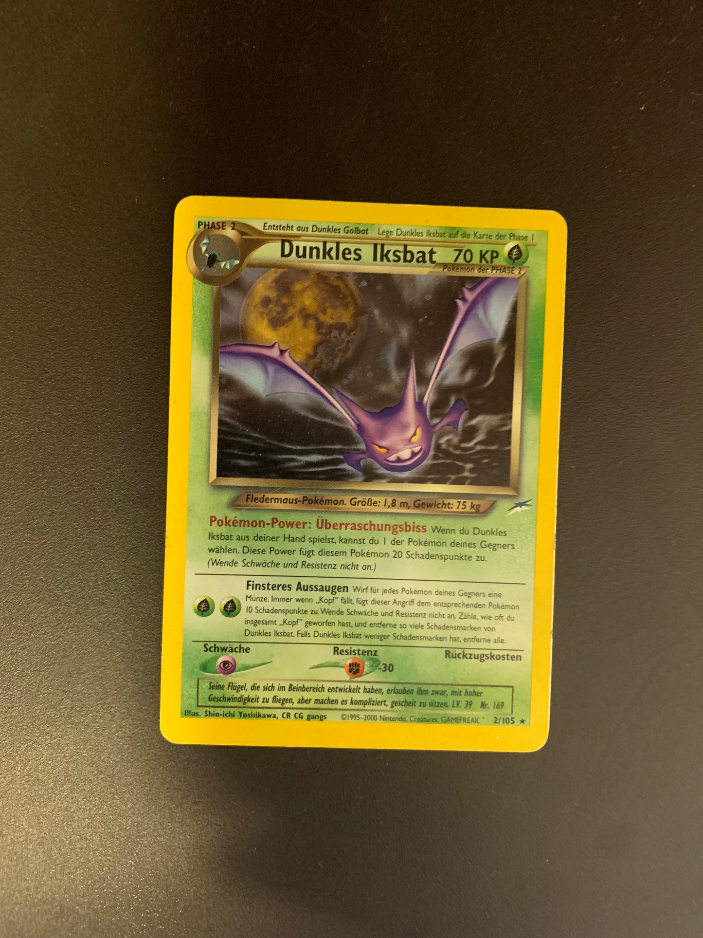 Pokemon Karte Holo Dunkles Iksbat 2/105 Deutsch