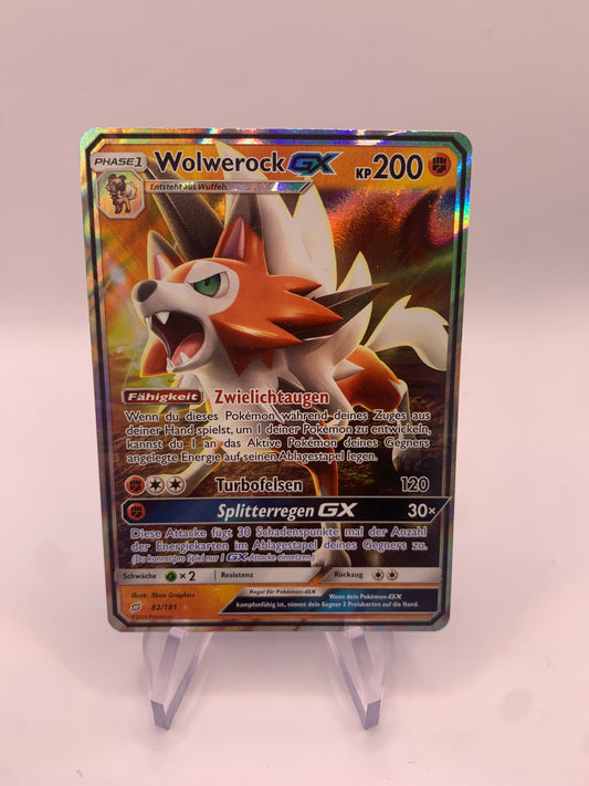 Pokemon Karte GX Wolwerock 82/181 Deutsch