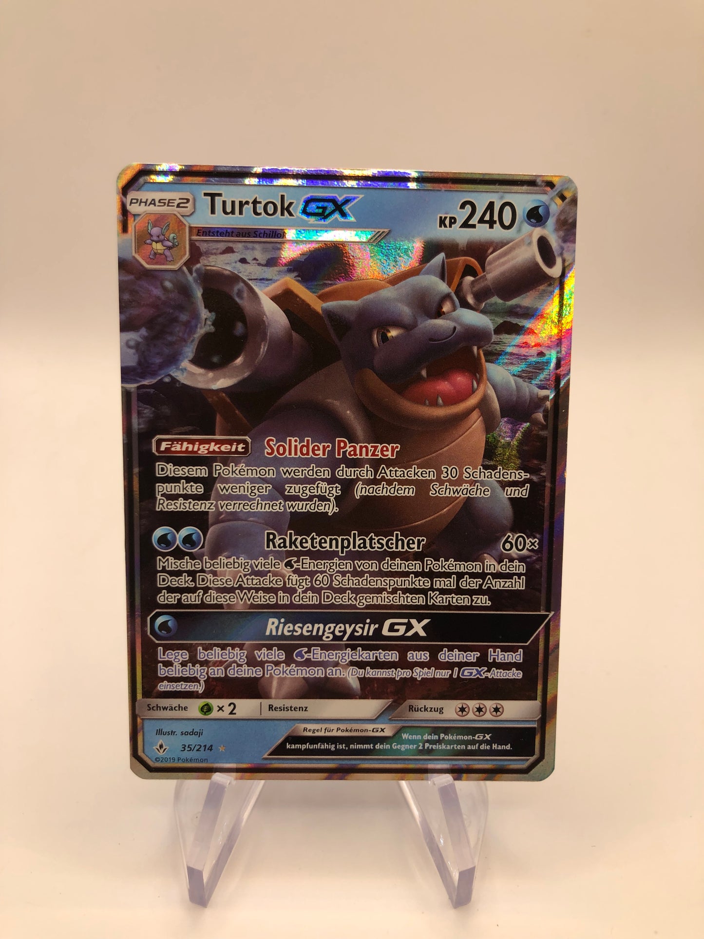Pokemon Karte GX Turtok 35/214 Deutsch