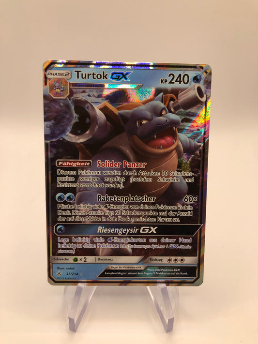 Pokemon Karte GX Turtok 35/214 Deutsch