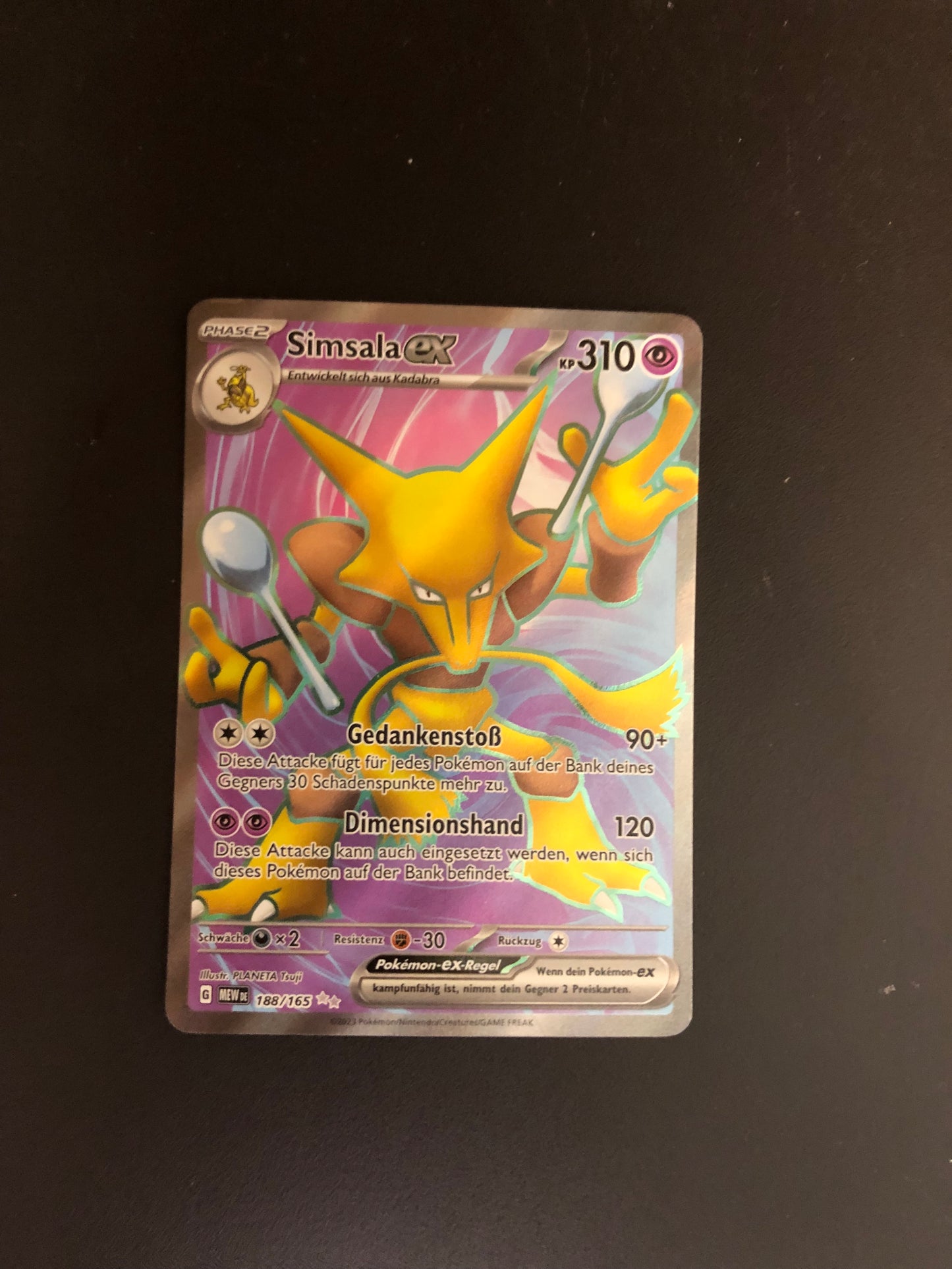 Pokemon Karte EX Fullart Simsala 188/164 Deutsch