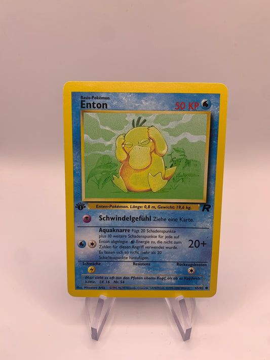 Pokemon Karte Enton 1st Edition Rocket 65/82 Deutsch