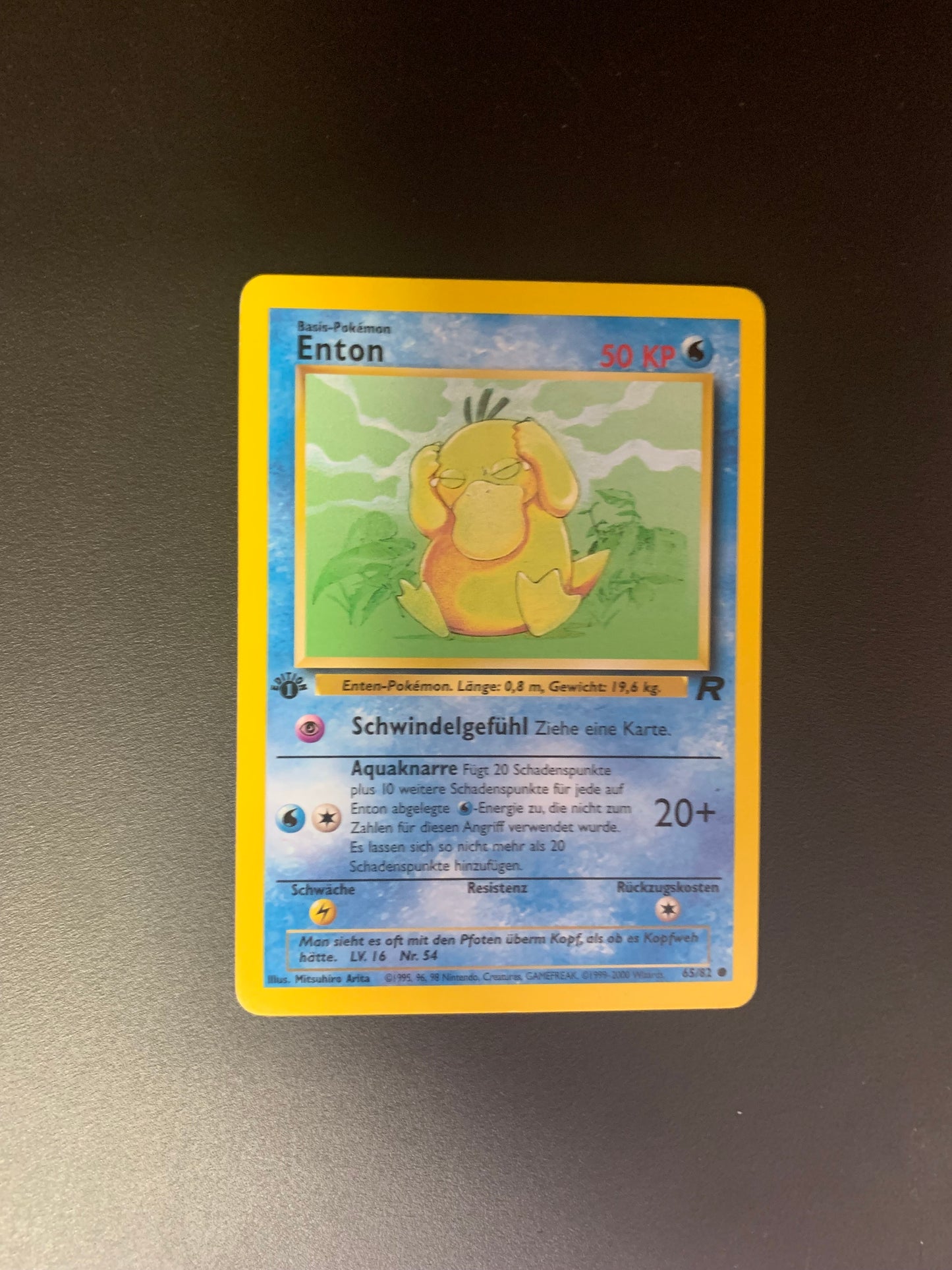 Pokemon Karte Enton 1st Edition Rocket 65/82 Deutsch