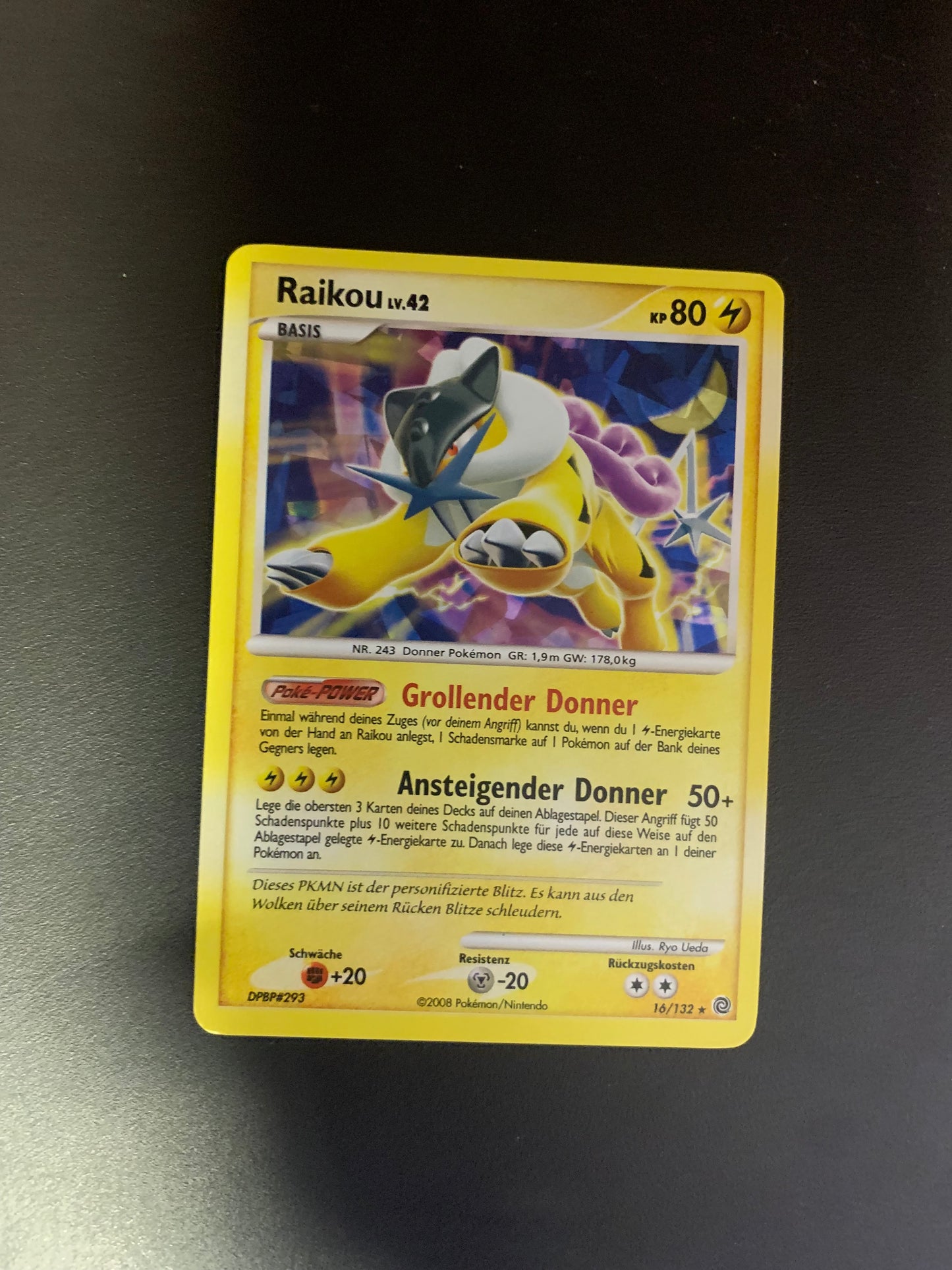 Pokemon Karte Holo Raikou 16/132 Deutsch