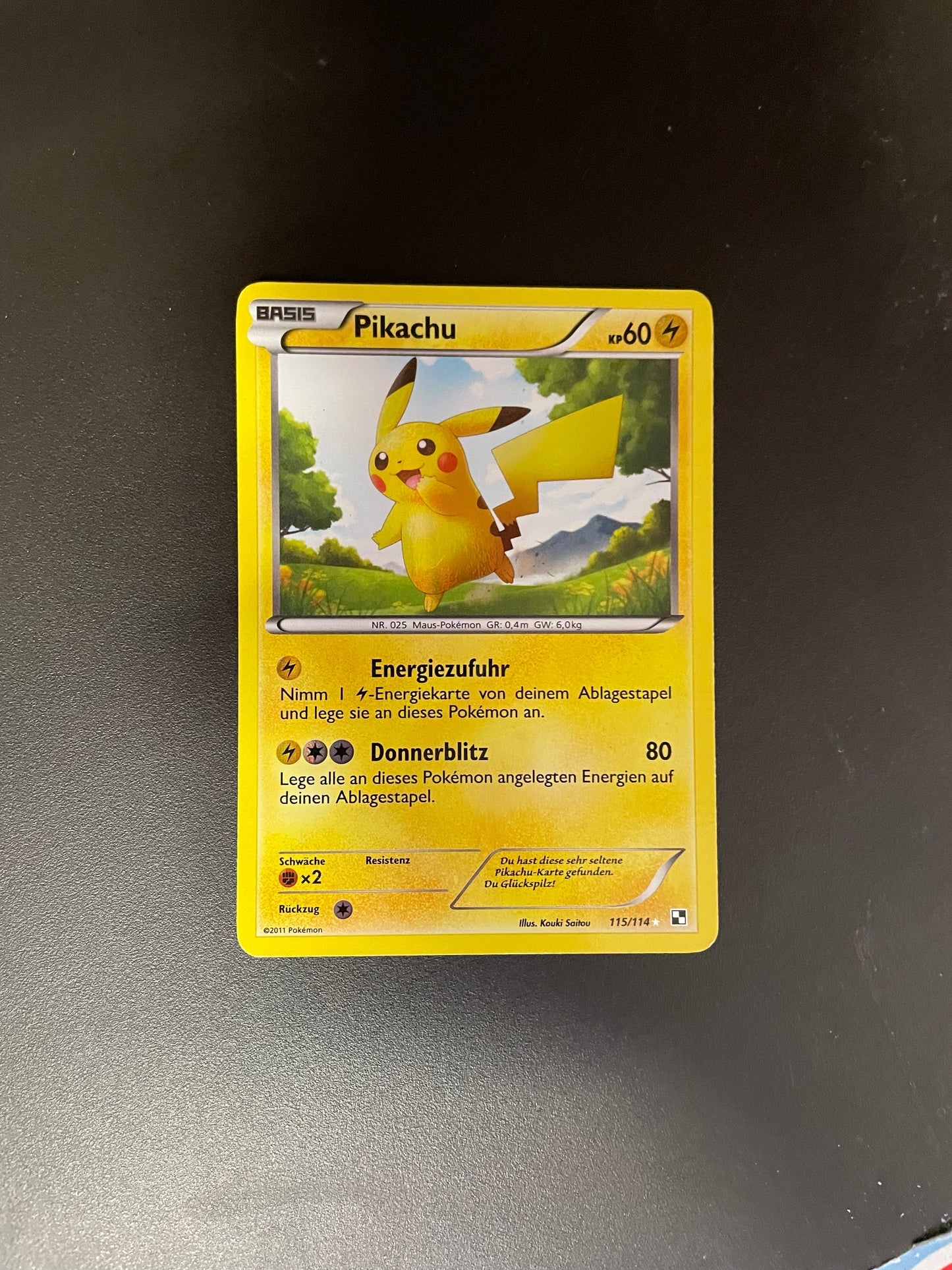 Pokemon Karte Revers Pikachu 115/114 Deutsch