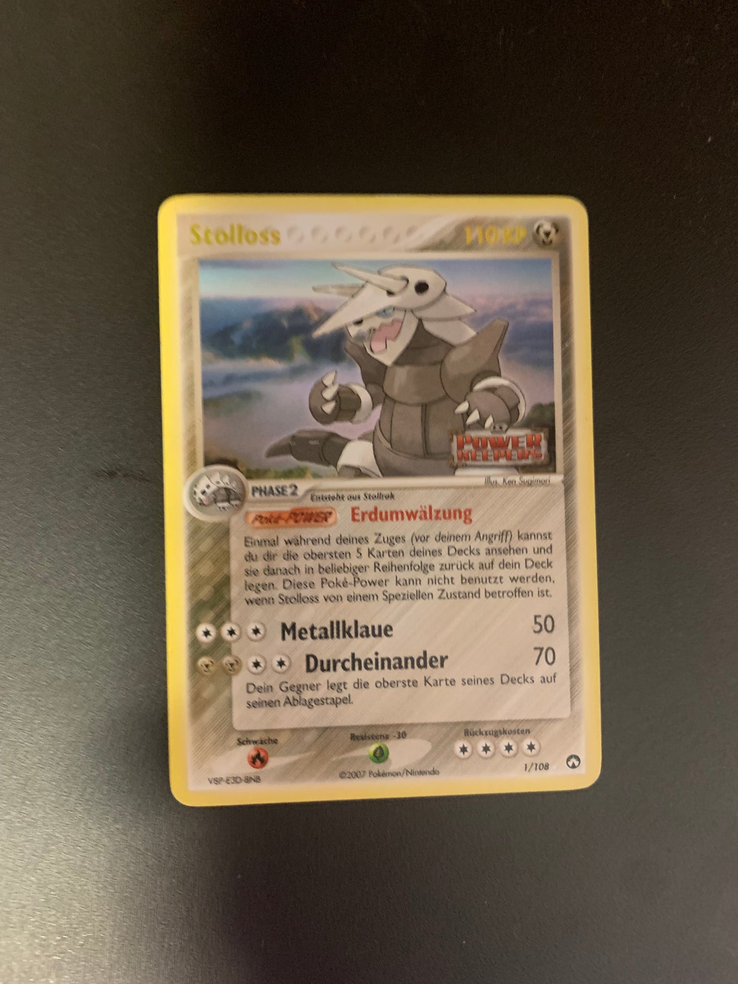 Pokemon Karte Holo Stollos 1/108 Deutsch