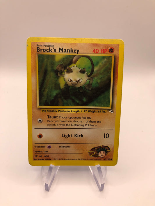 Pokemon Karte Brocks Mankey 67/132 Gym Heros Englisch