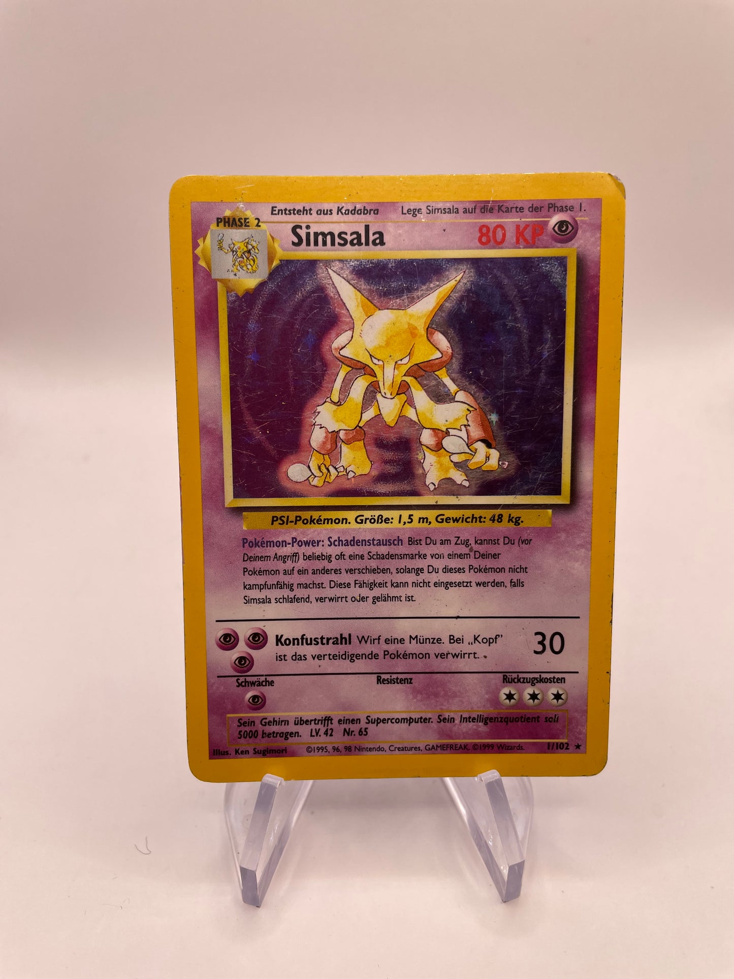 Pokemon Karte Holo Simsala 1/102 Deutsch