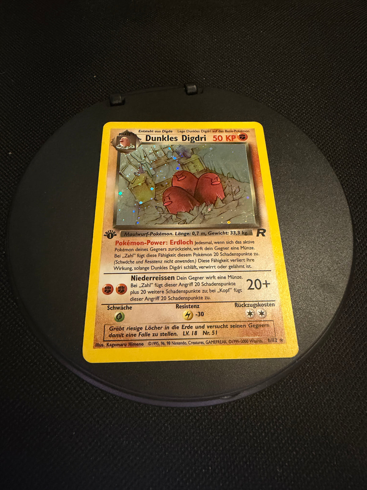 Pokemon Karte Holo 1 Edition Dunkles Digdri 6/82 Deutsch