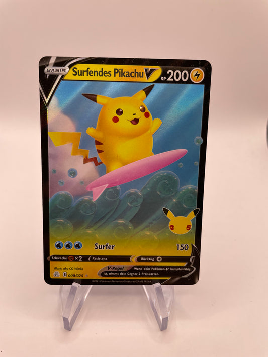 Pokémon Karte V Surfendes Pikachu 8/25 Deutsch