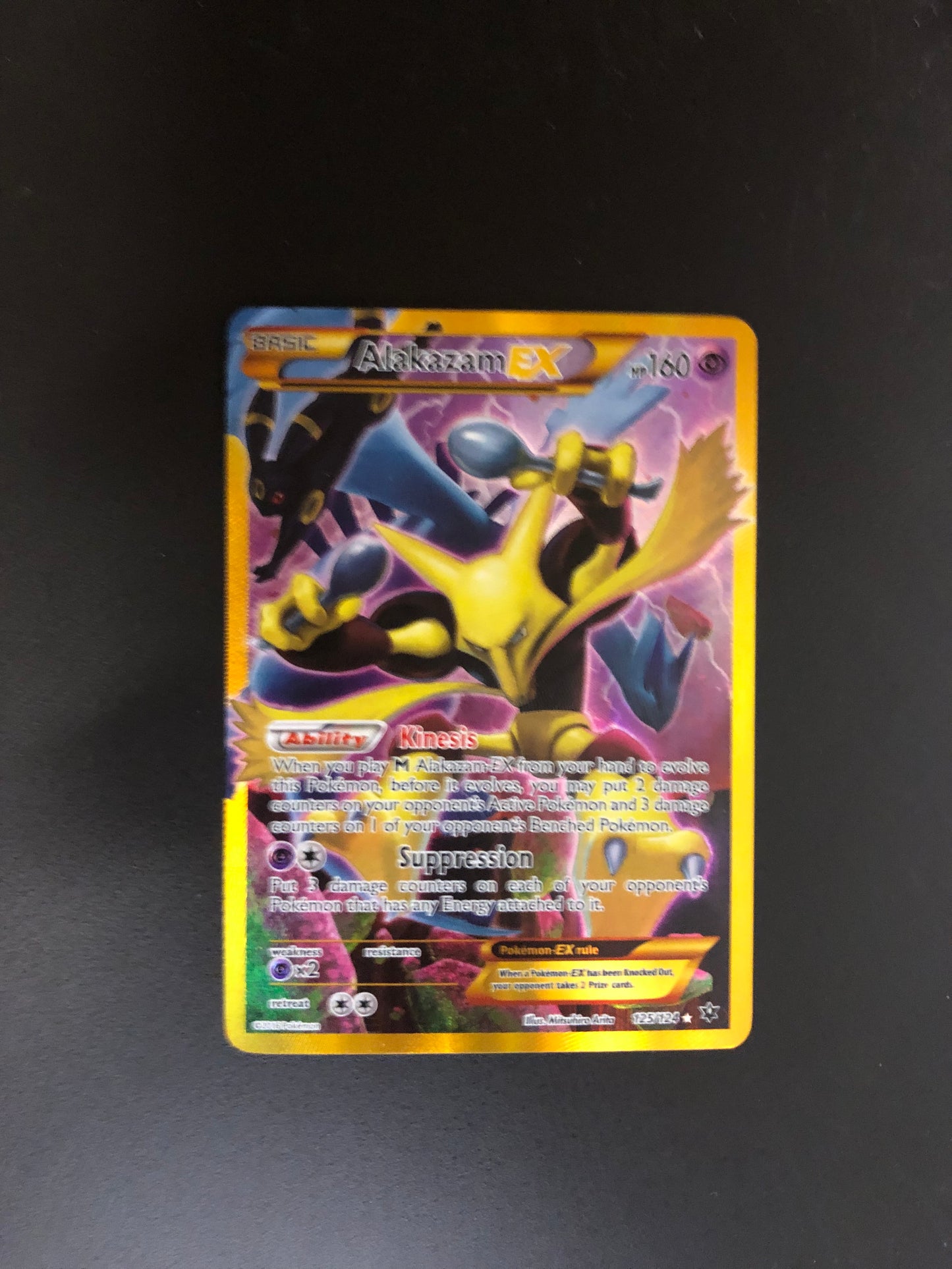 Pokemon Karte EX Alt-Art Alakazam 125/124 Englisch