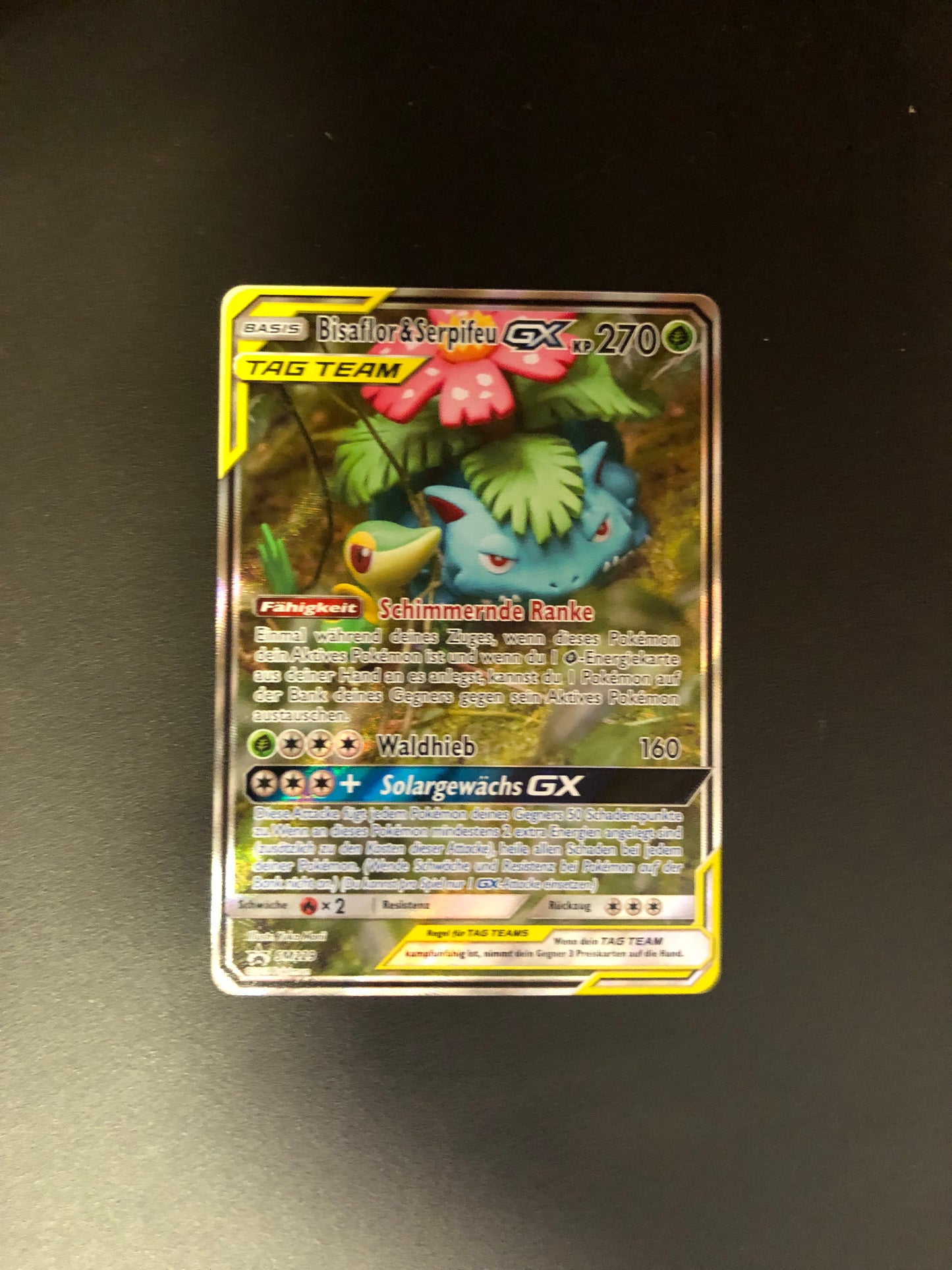 Pokemon Karte Vmax Tag Team Promo GX Bisaflor&Serpifeu SM229 Deutsch