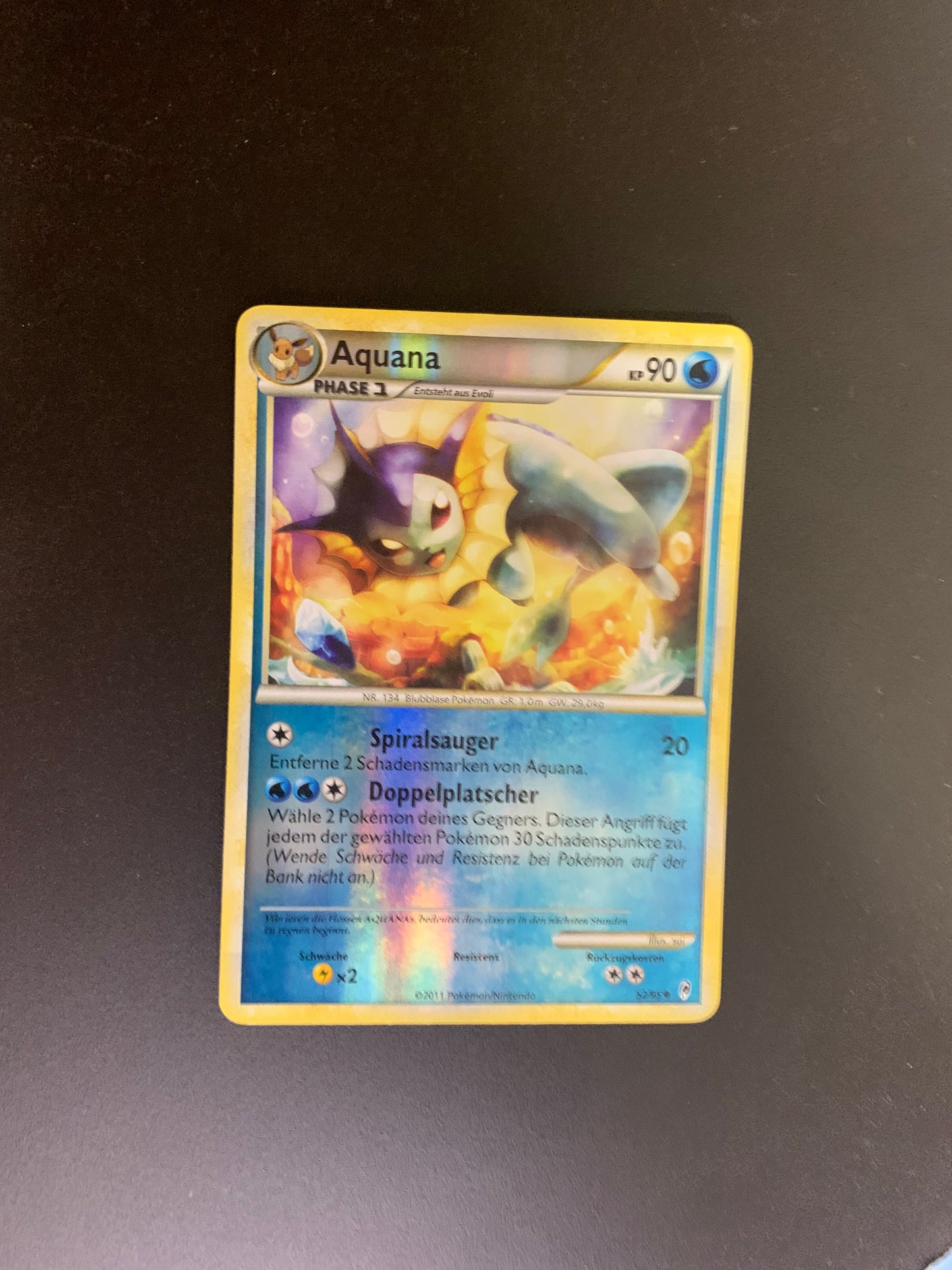 Pokemon Karte Reverse Aquana 52/95 Deutsch