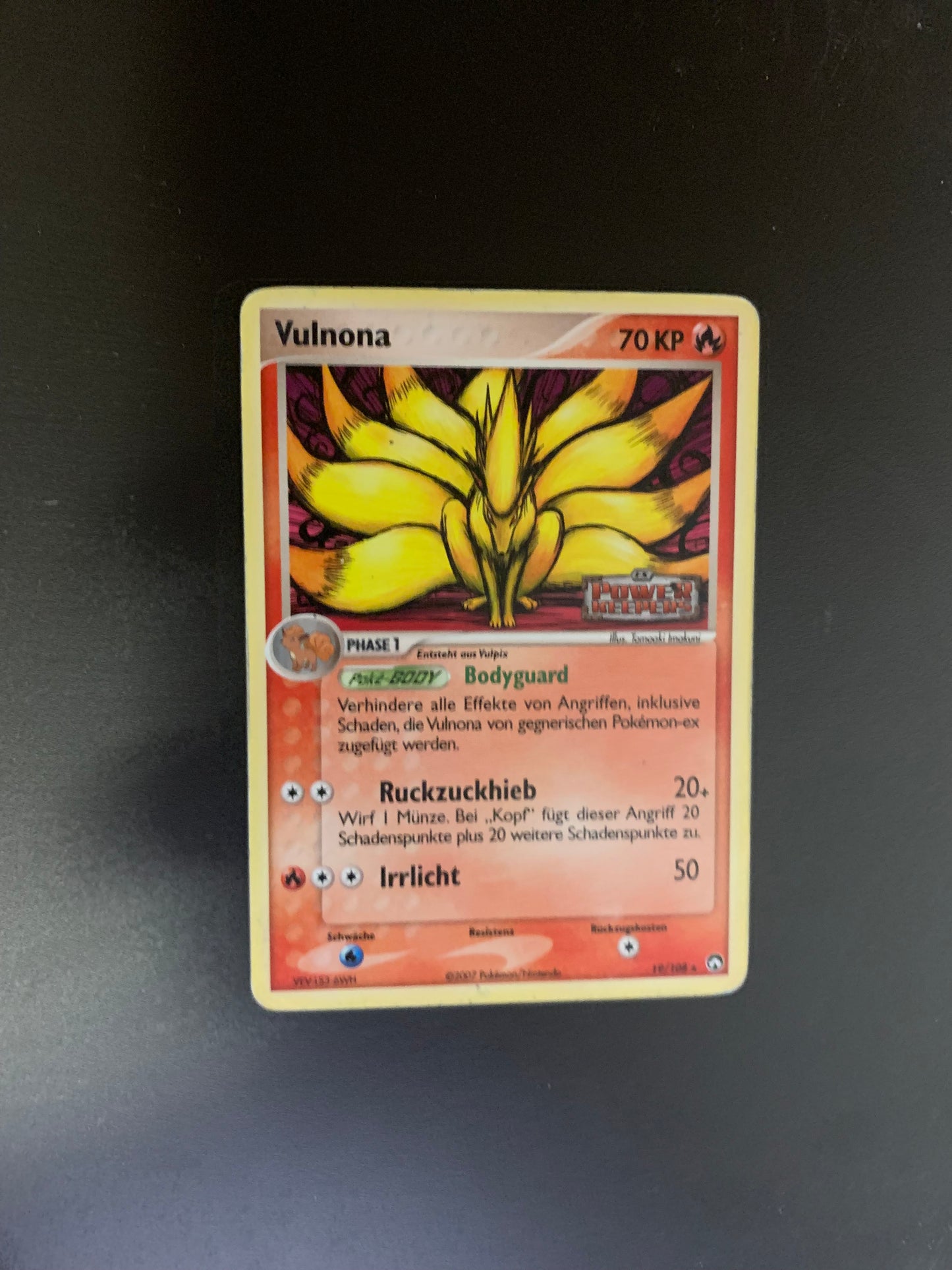 Pokemon Karte Holo Vulnona 19/108 Deutsch