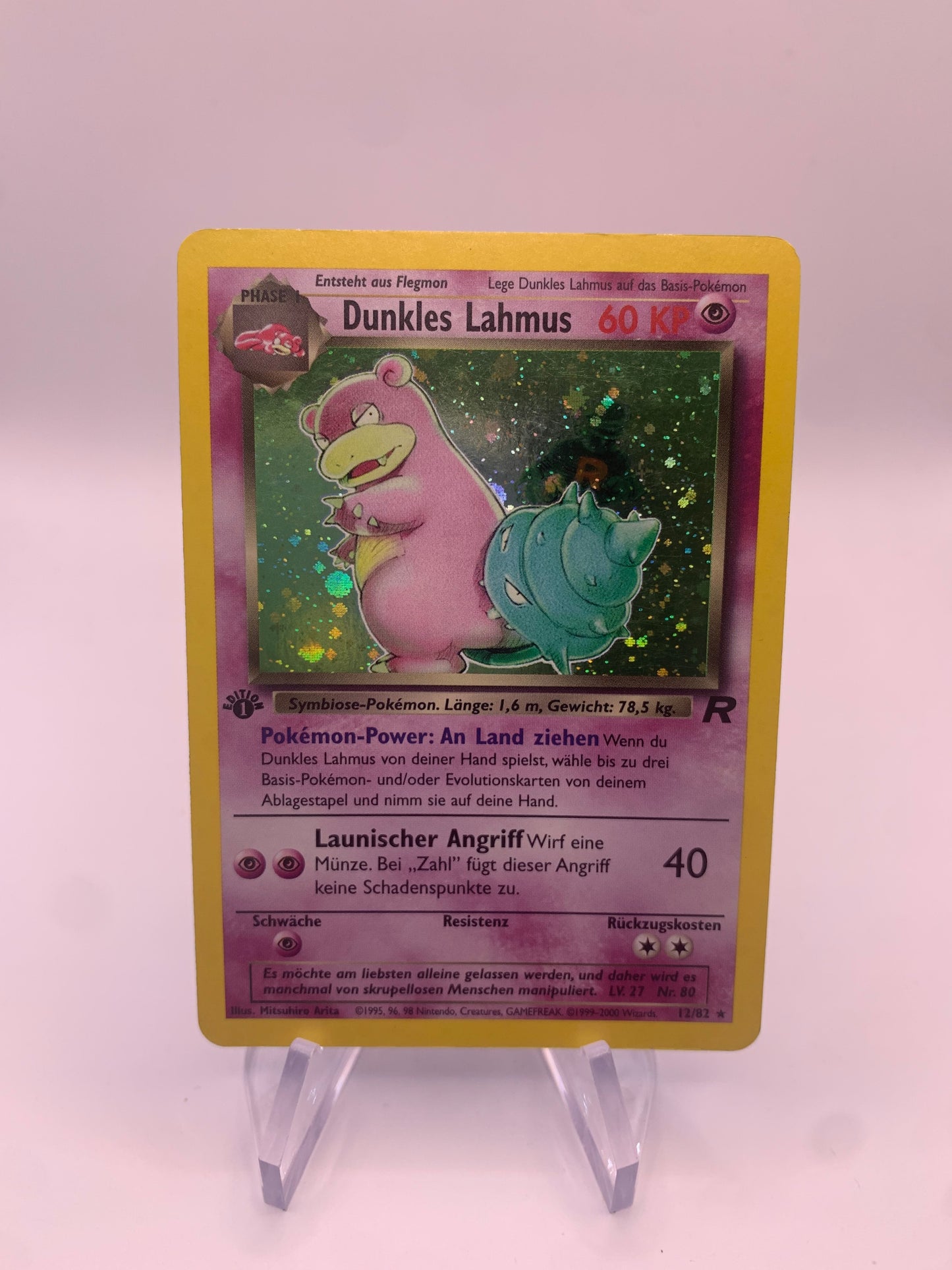 Pokemon Karte Holo 1.Edition Dunkles Lahmus 29/82 Deutsch