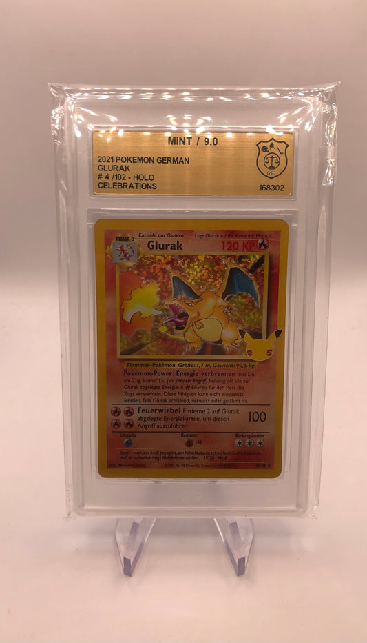 Pokemon Karten Psa 9 Celebration Glurak 4/102 Deutsch