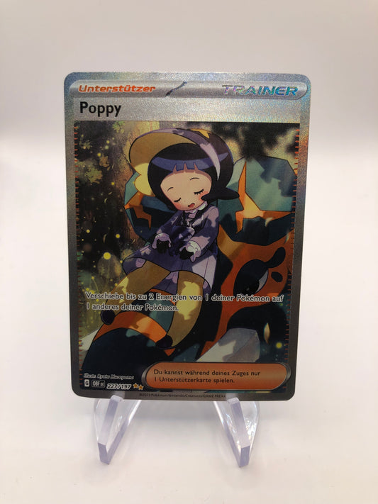 Pokemon Karte Trainer Poppy 227/197  Deutsch