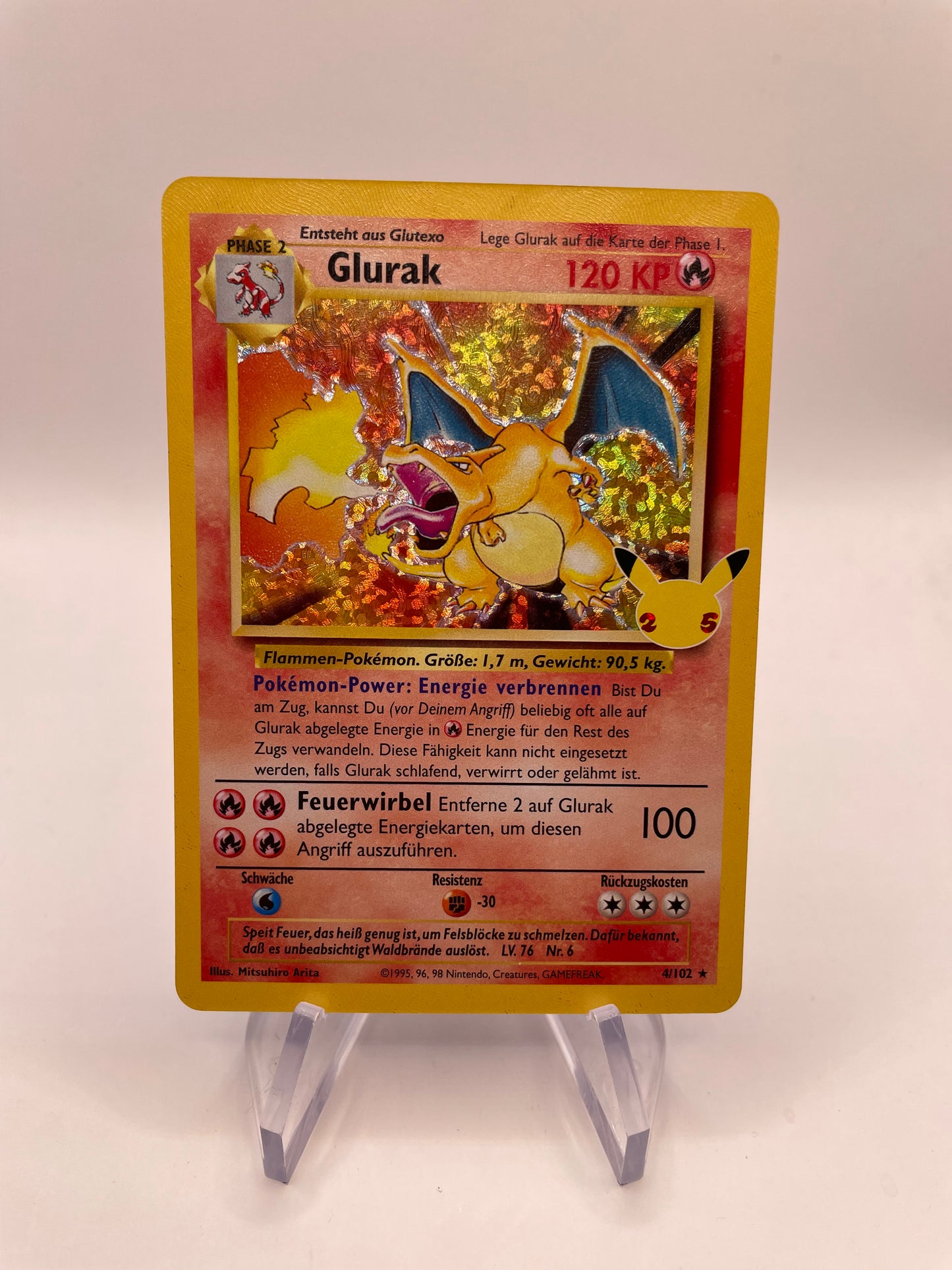 Pokemon Karte Celebration Holo Glurak 4/102 Deutsch