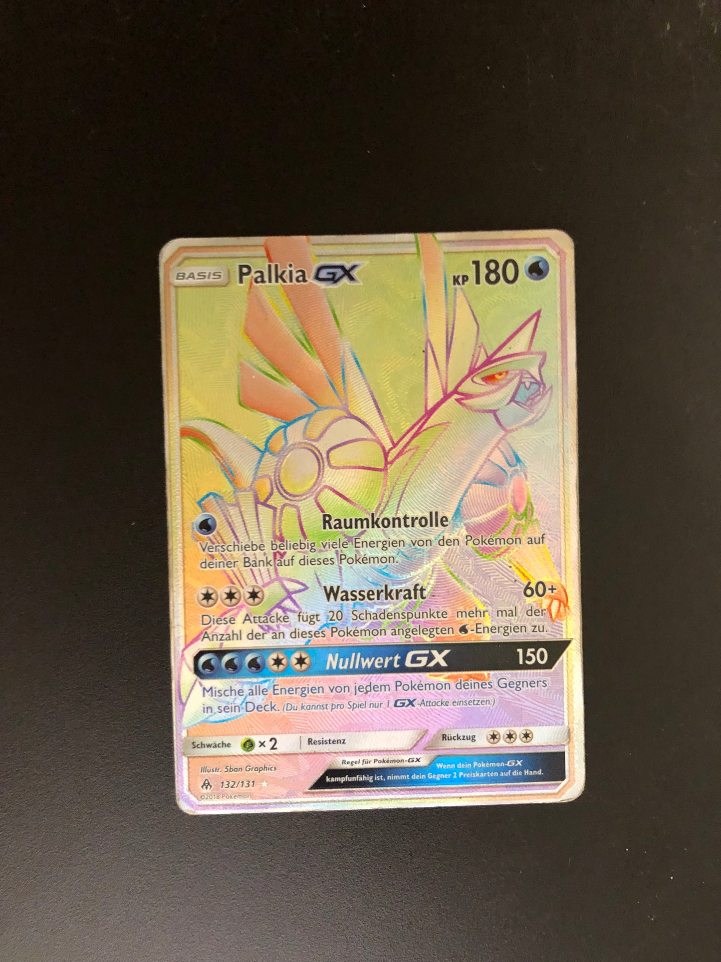 Pokemon Karte GX Rainbow Palkia 132/131 Deutsch