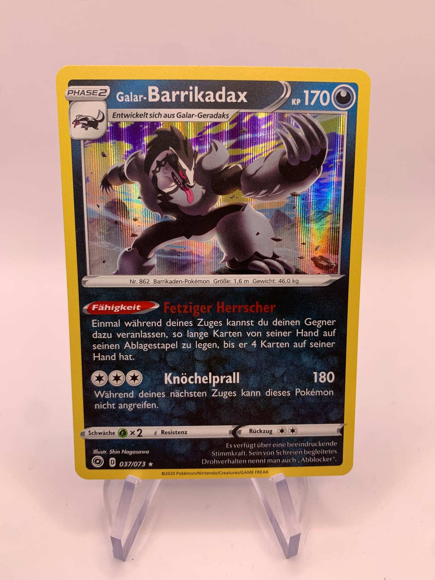 Pokémon Karte Holo Galar-Barrikadax 037/073 deutsch