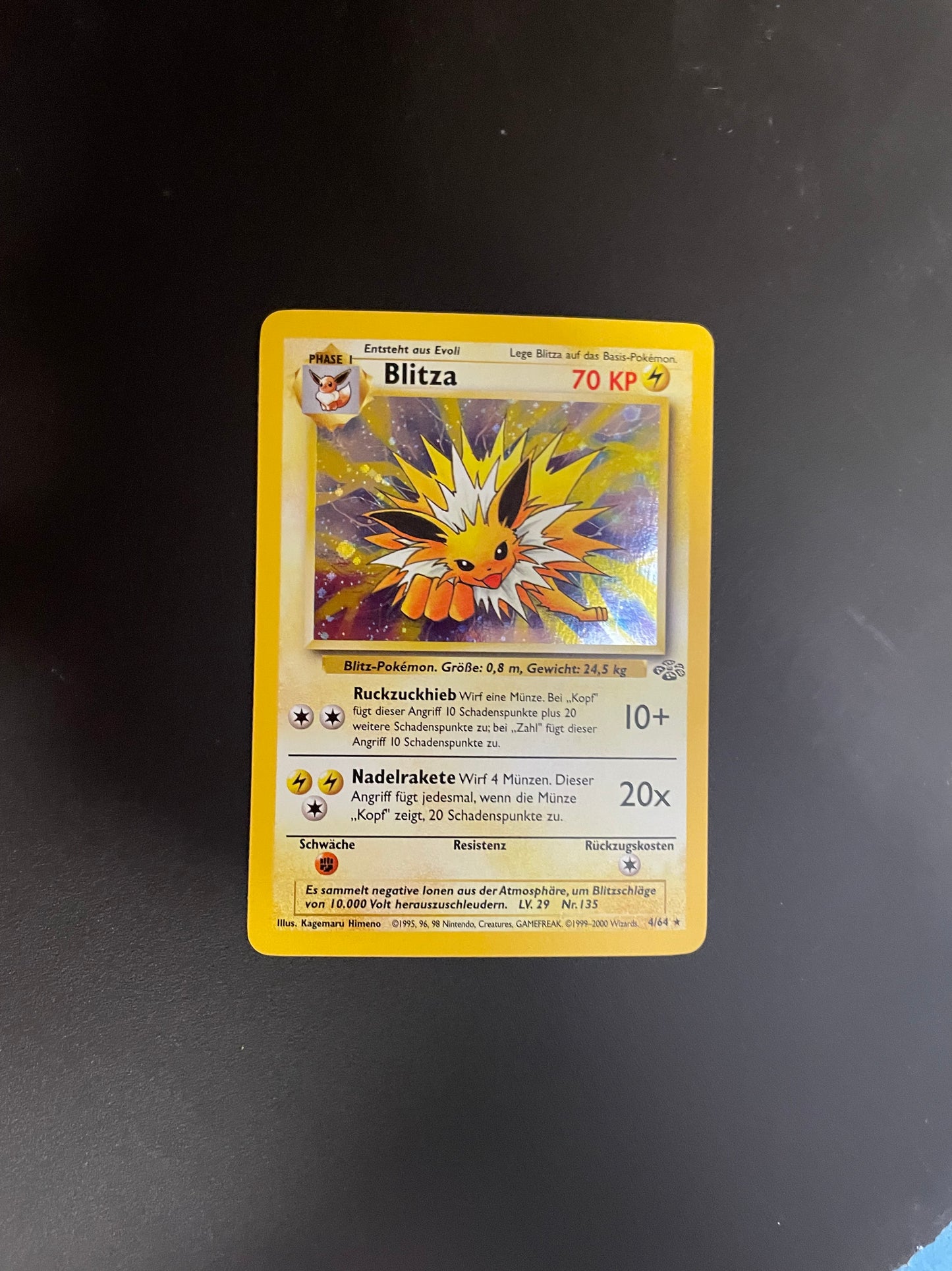Pokemon Karte Holo Blitza 4/64 Deutsch