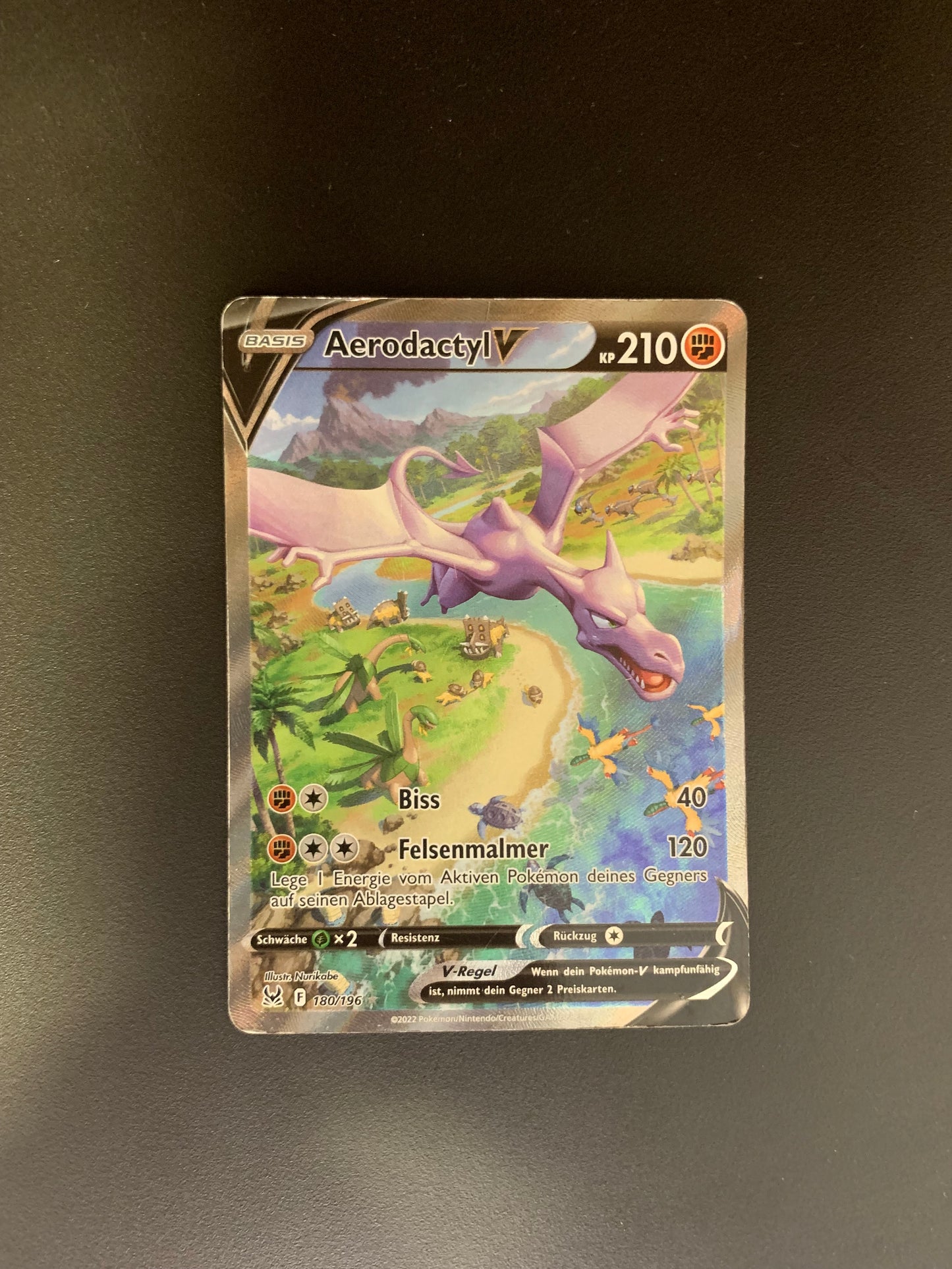 Pokemon Karte V Alt-Art Aerodactyl 180/196 Deutsch