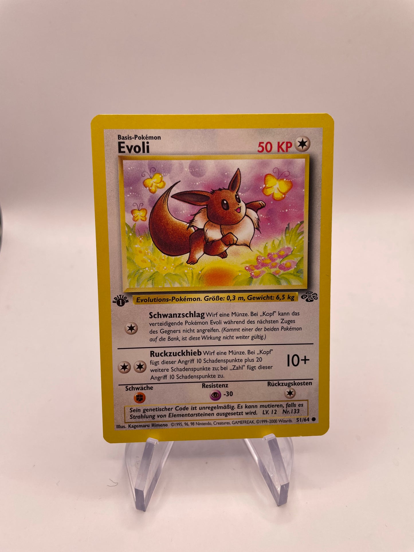 Pokemon Karte 1.Edition Evoli 51/64 Deutsch