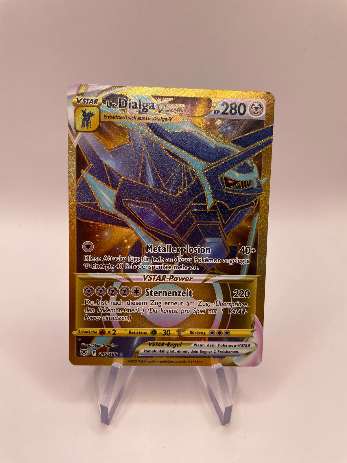 Pokemon Karte VStar Ur-Dialga 210/189 Deutsch