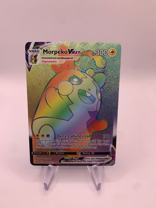 Pokemon Karte Rainbow Vmax Morpeko 204/202 Deutsch