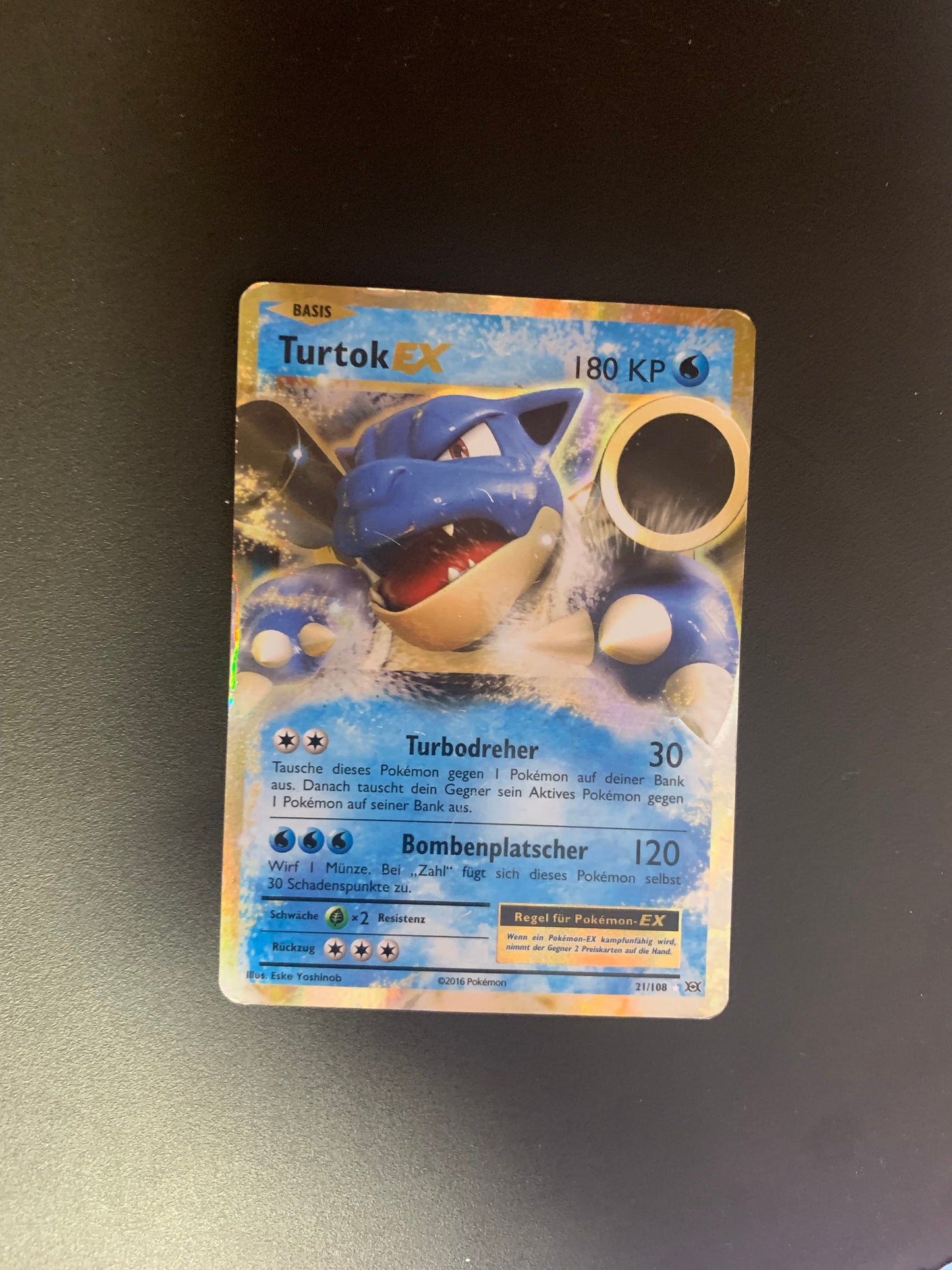 Pokemon Karte Ex Turtok 21/108 Deutsch