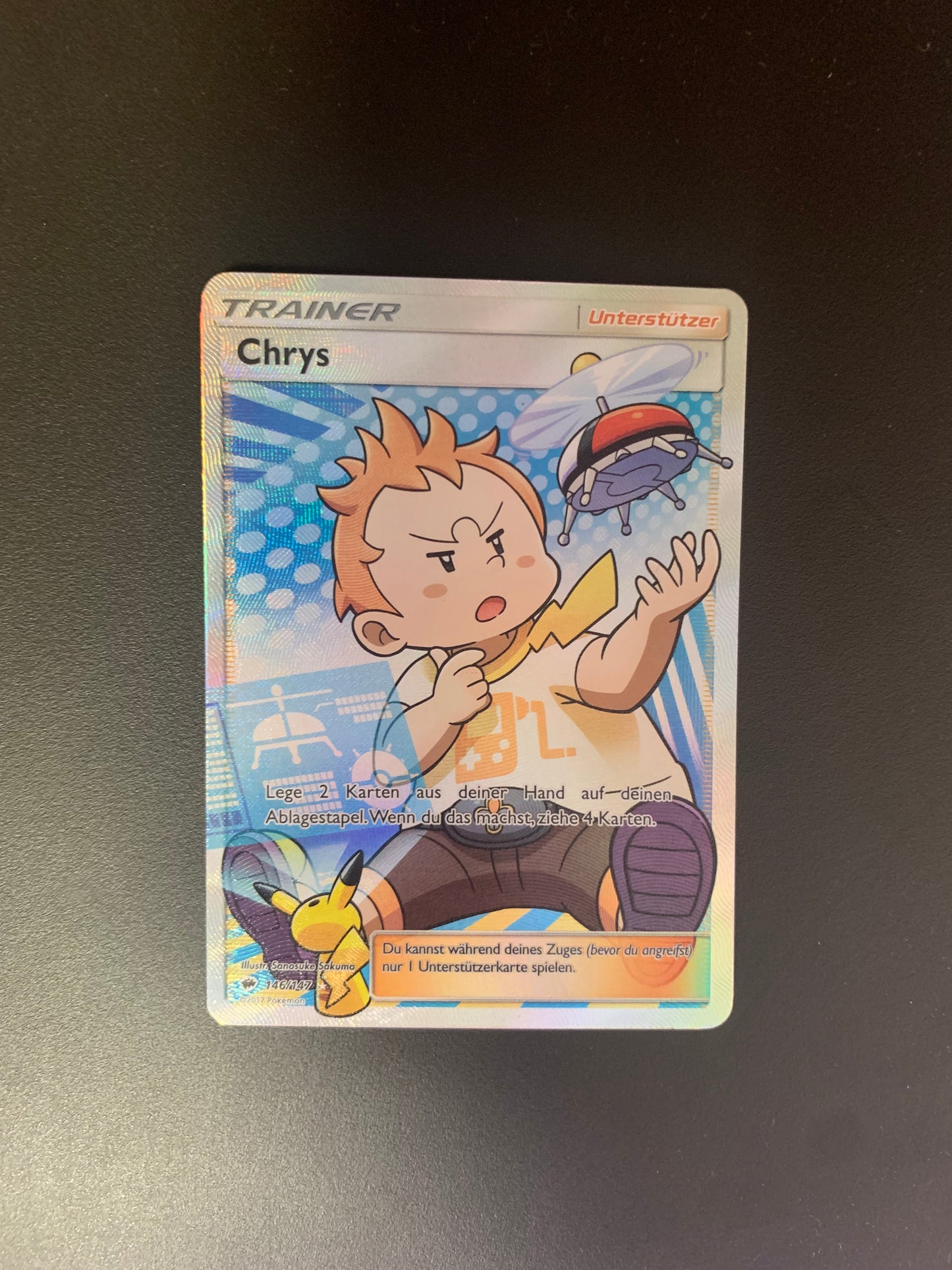 Pokemon Karte Trainer Fullart Chrys 146/147 Deutsch