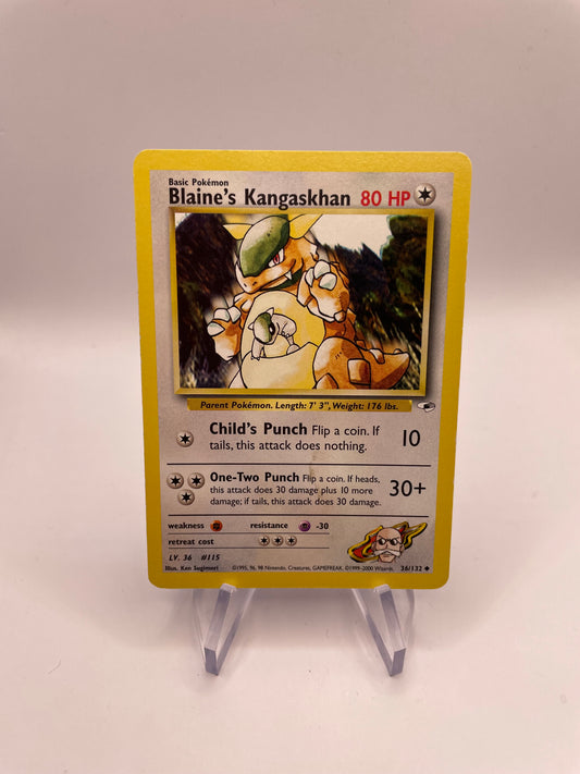 Pokemon Karte Gym Heros Blaines Kangama 36/132 Englisch